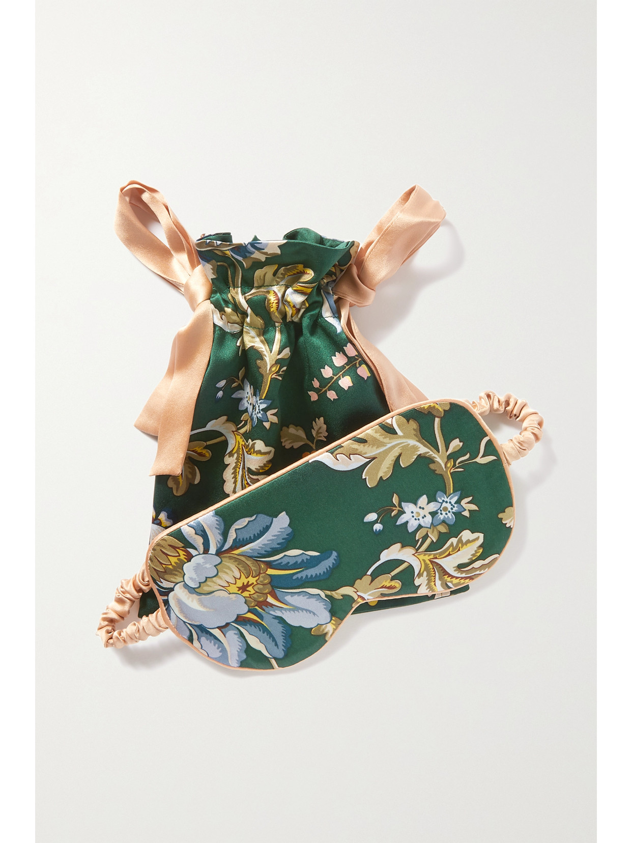 OLIVIA VON HALLE LIBRETTO REVERSIBLE SILK-SATIN EYE MASK