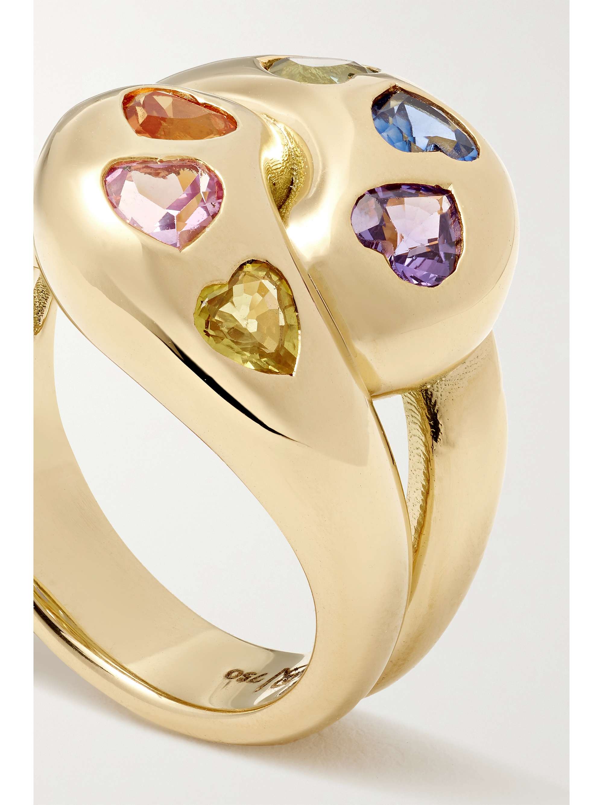 BRENT NEALE Textured Knot 18-karat gold sapphire ring