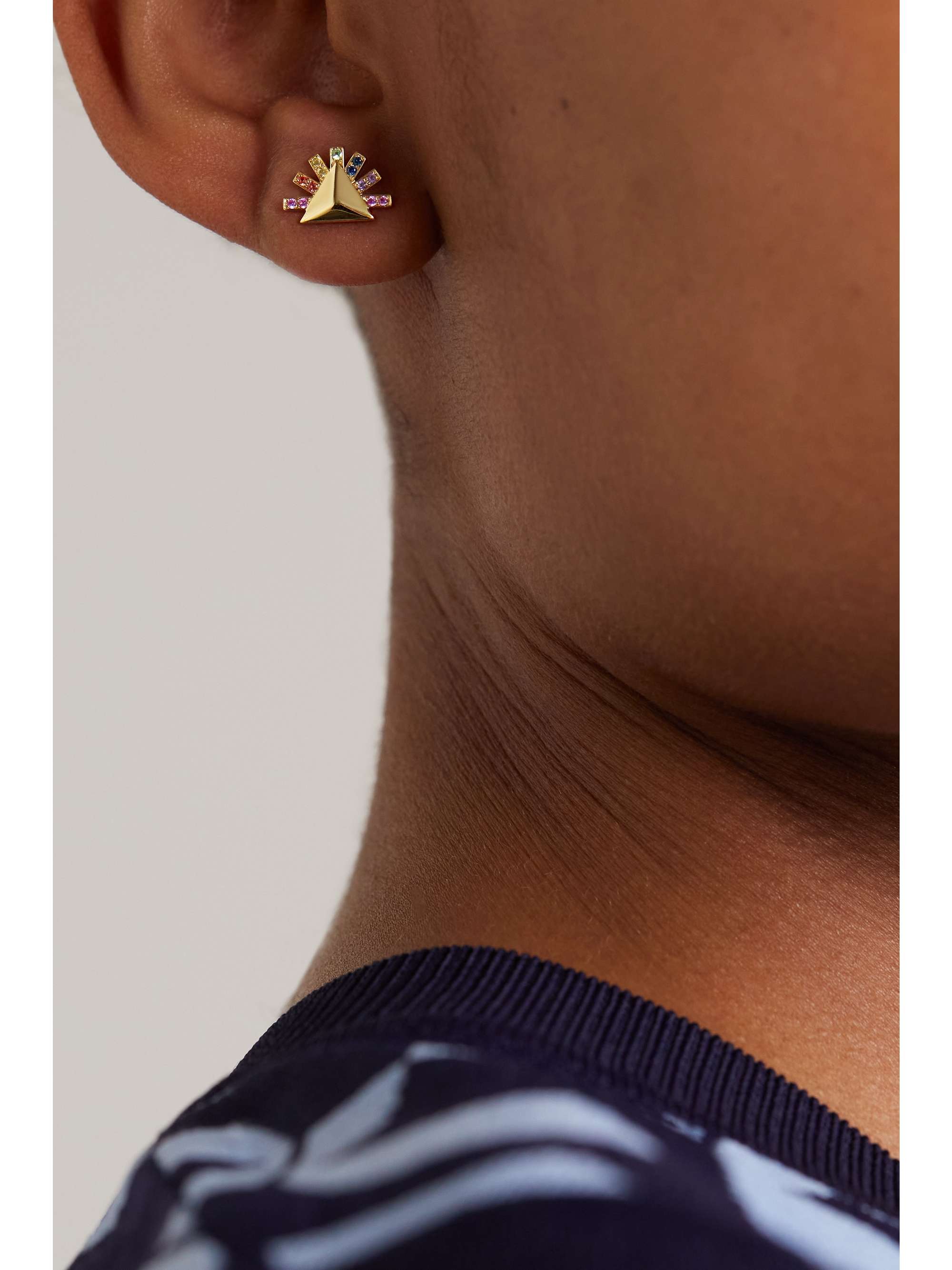 HARWELL GODFREY 18-karat gold sapphire earrings