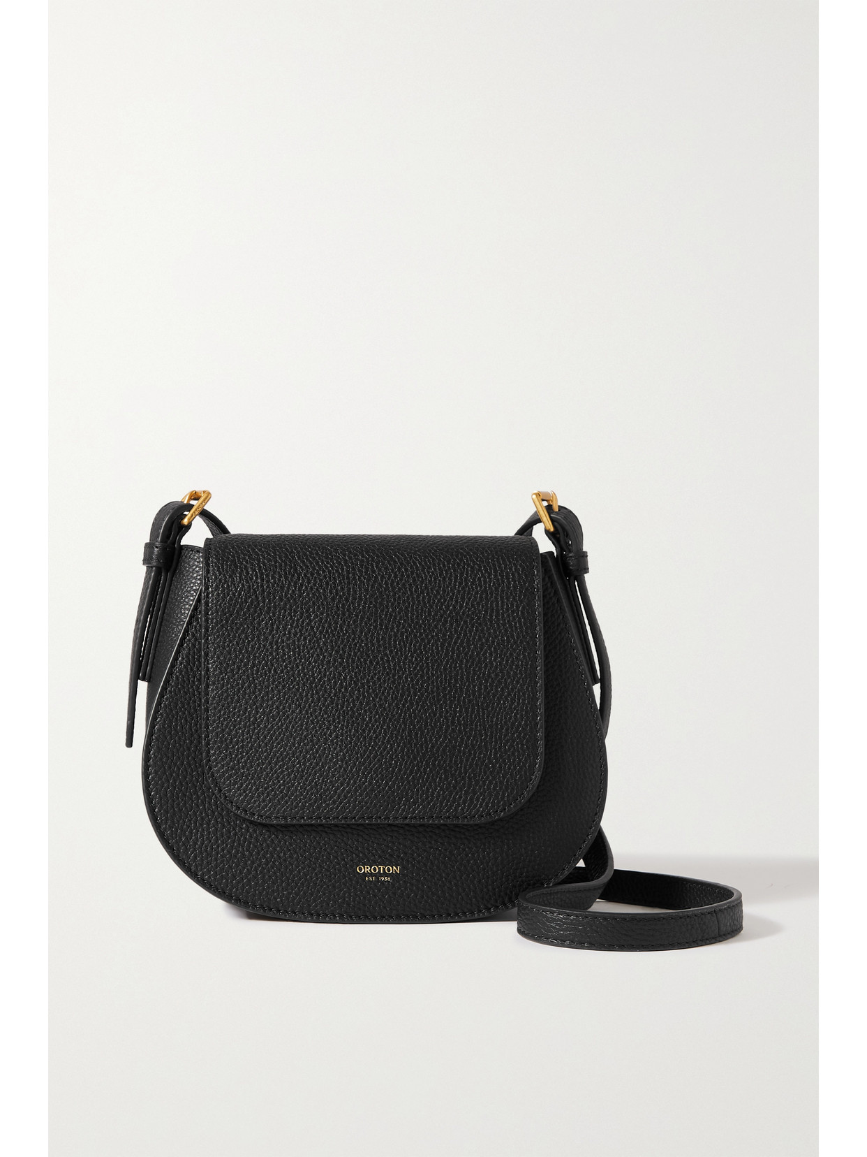 Oroton Margot Small Texturedleather Shoulder Bag In Gray ModeSens