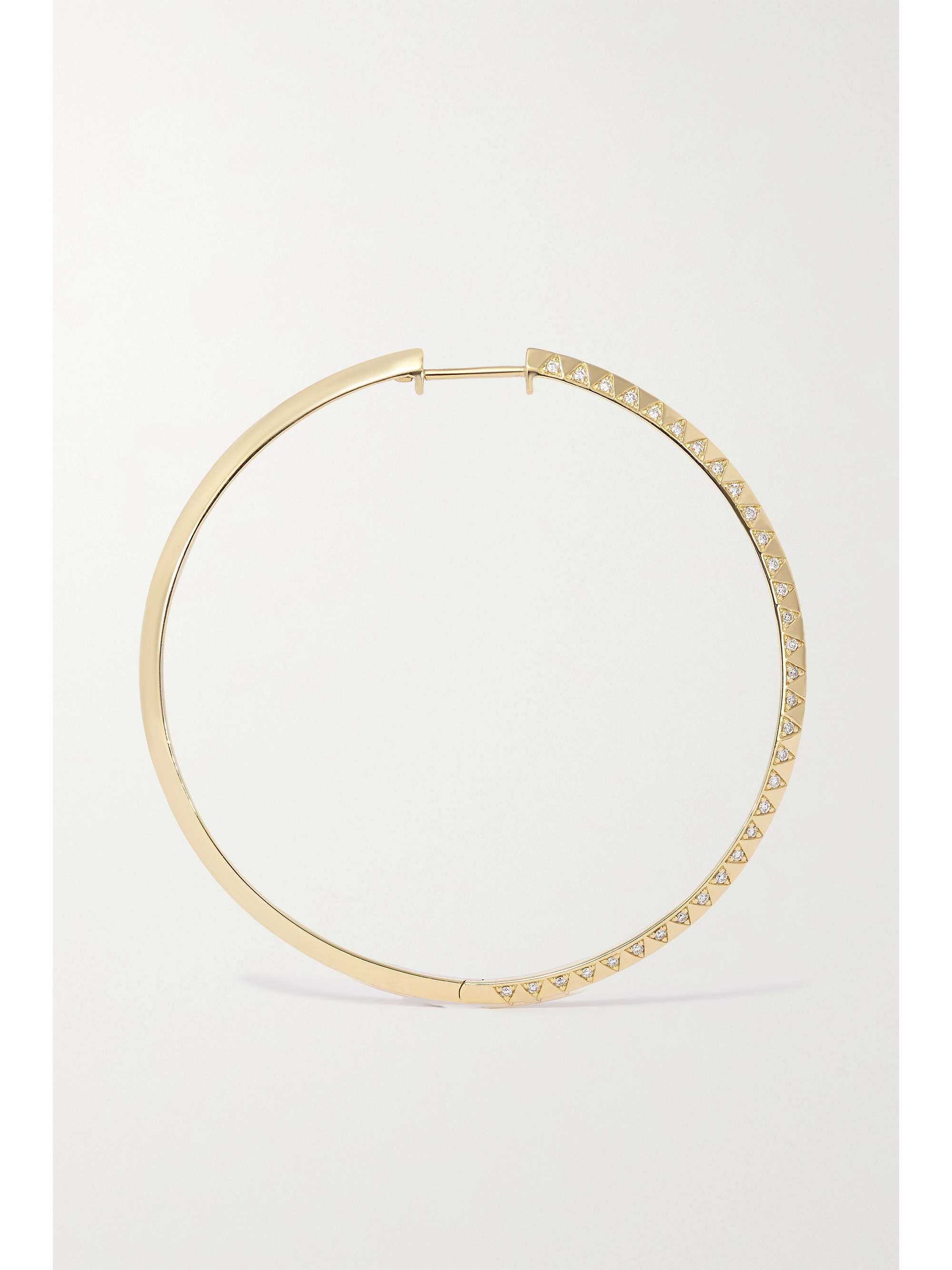 HARWELL GODFREY Skinny Talisman 18-karat gold diamond hoop earrings