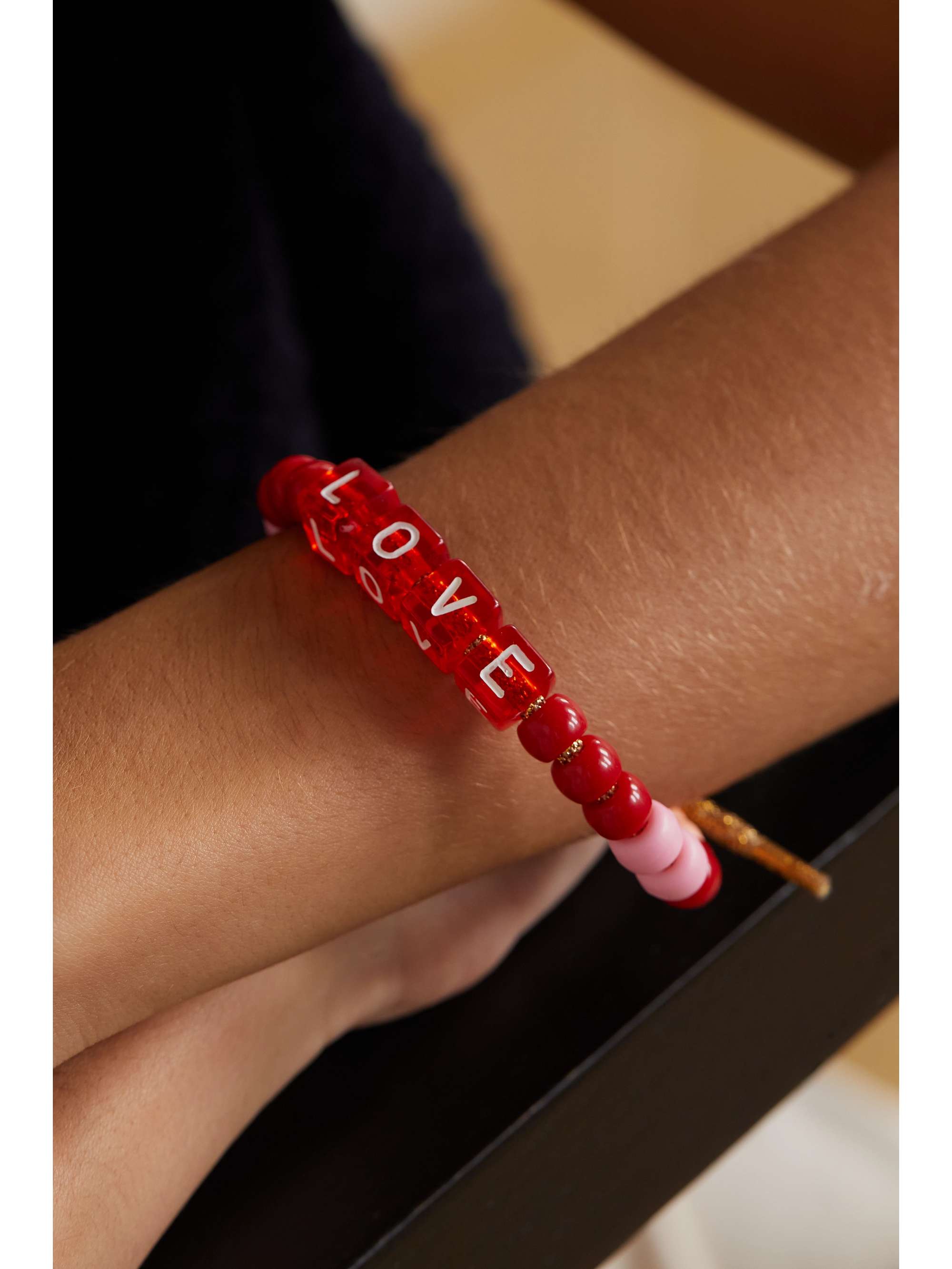 LAUREN RUBINSKI Mama Lurex and bead bracelet