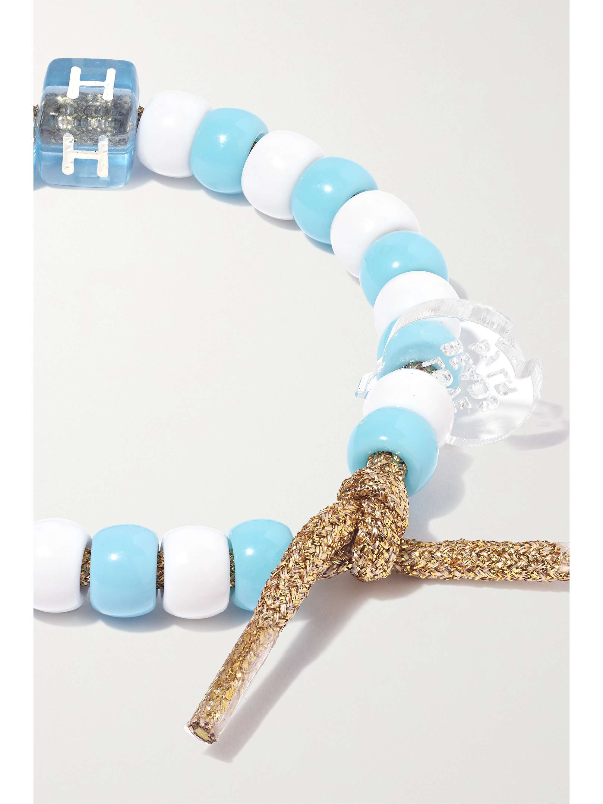 LAUREN RUBINSKI Happy Lurex and bead anklet