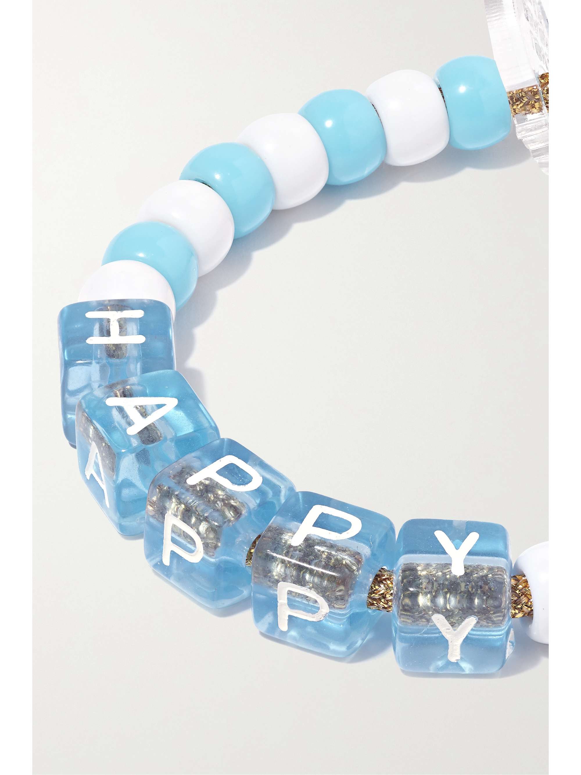 LAUREN RUBINSKI Happy Lurex and bead anklet