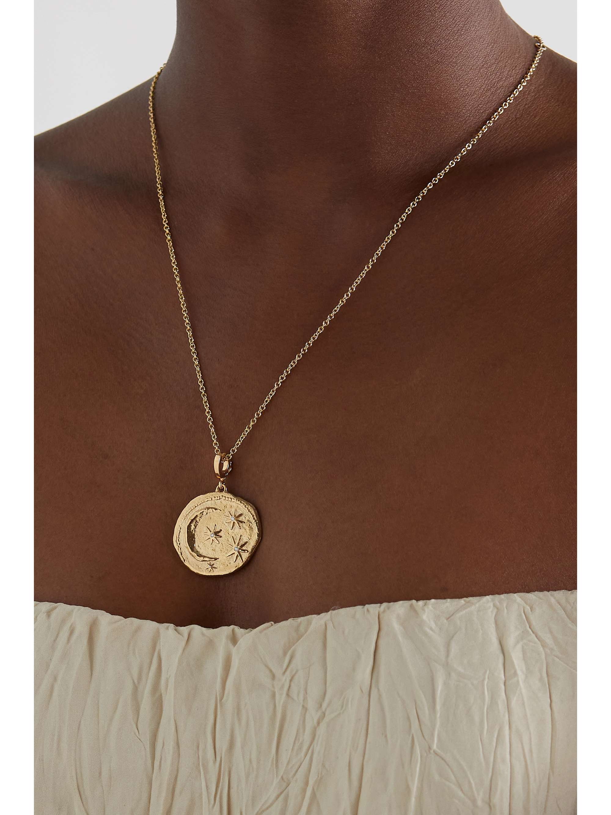 AZLEE Cosmic 18-karat gold diamond necklace