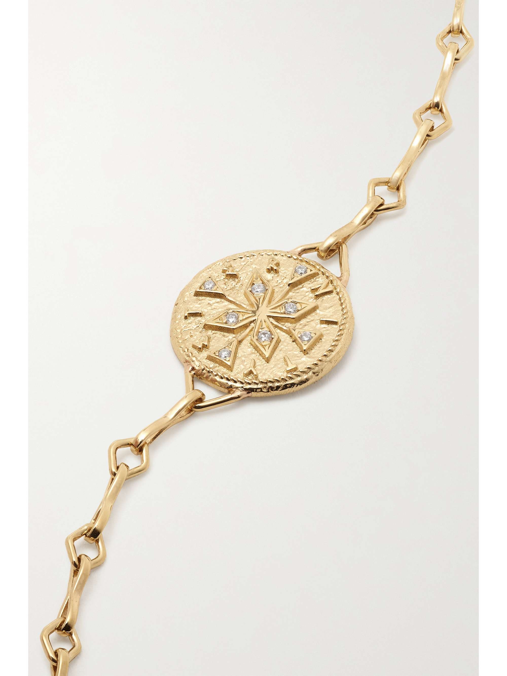 AZLEE Compass 18-karat gold diamond bracelet