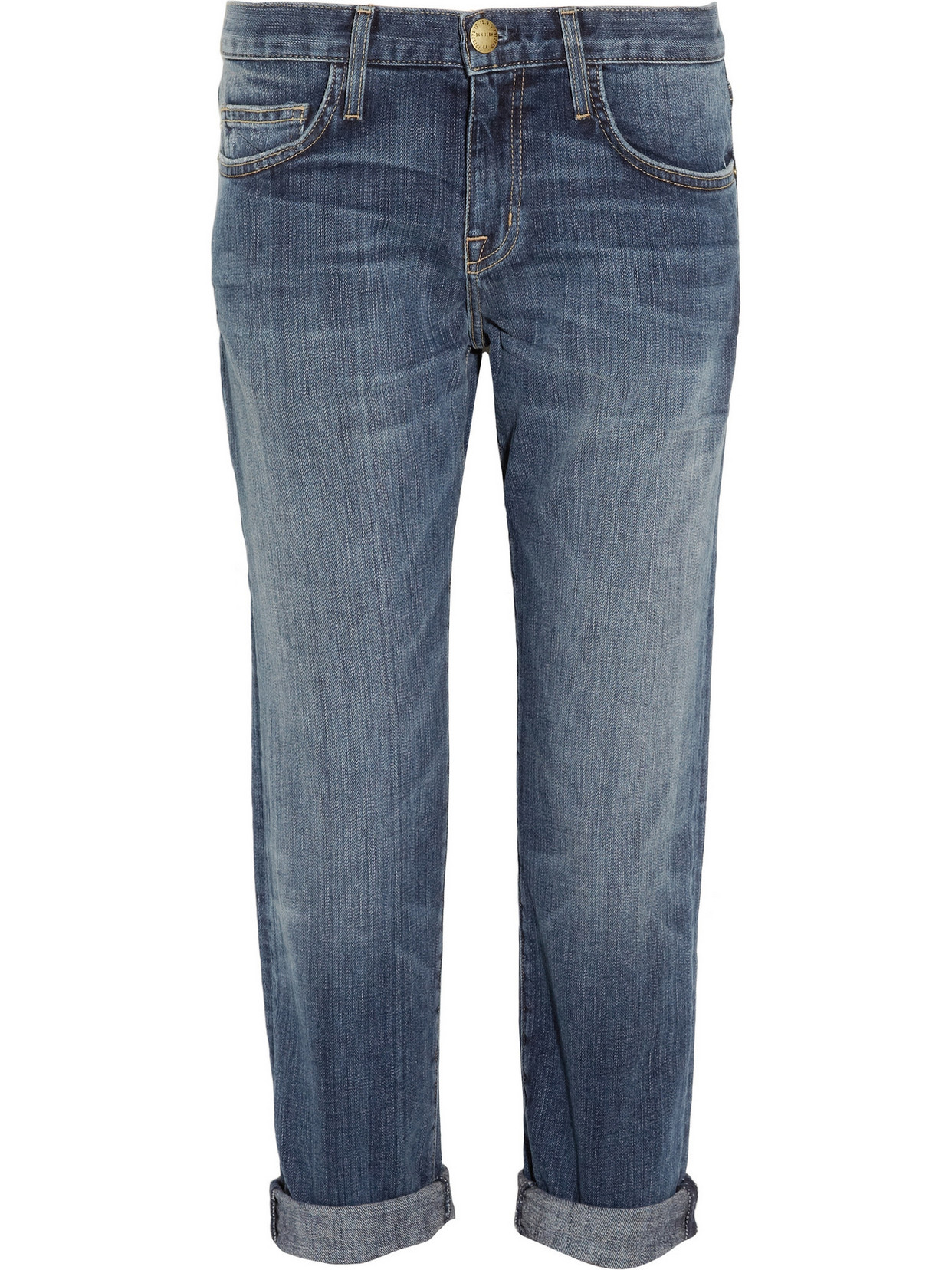 CURRENT/ELLIOTT - The Boyfriend Cropped Mid-rise Jeans - Blue