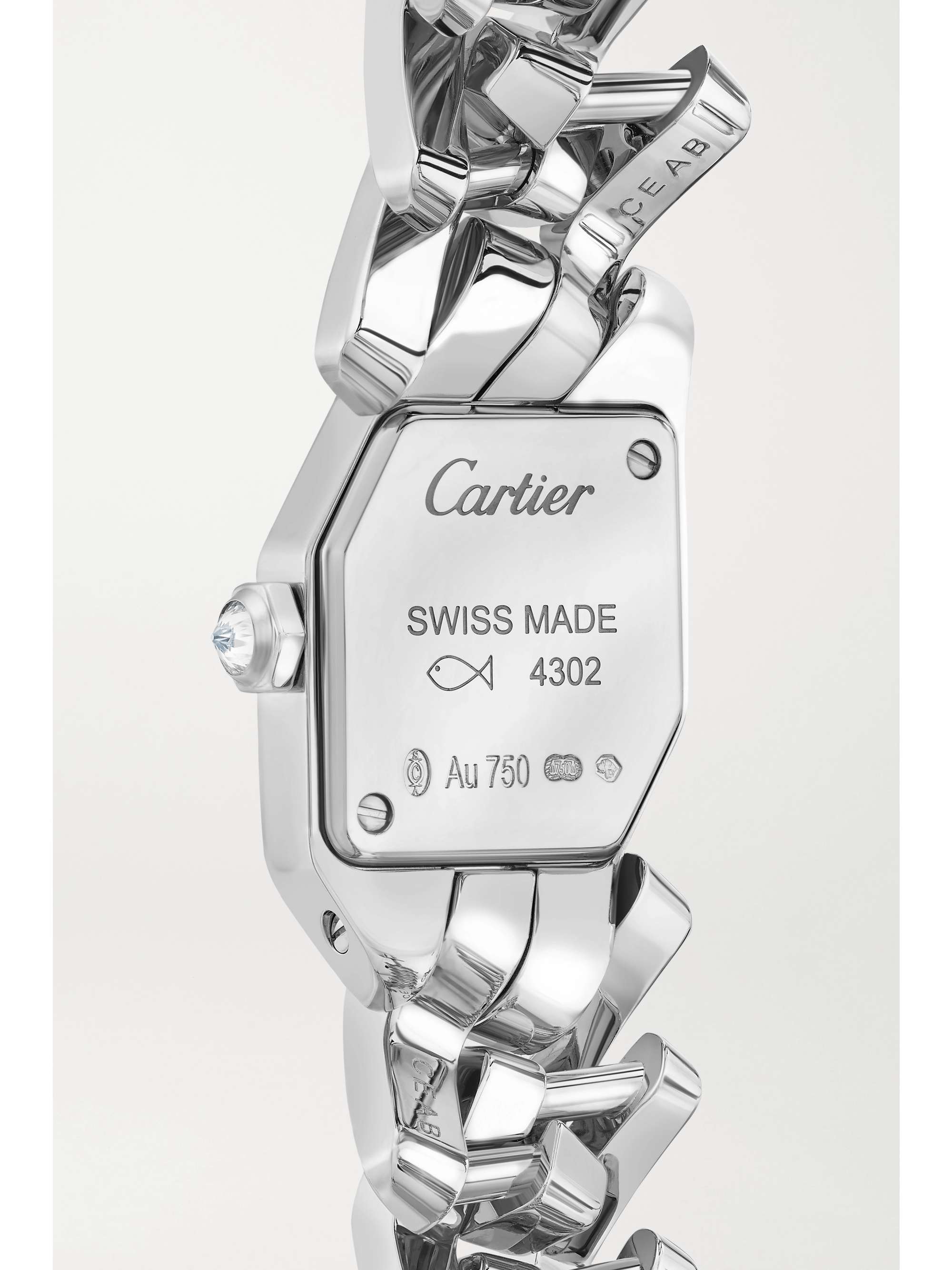 CARTIER Montre en or rose 18 carats (750/1000) et diamants Maillon de Cartier, 16 mm
