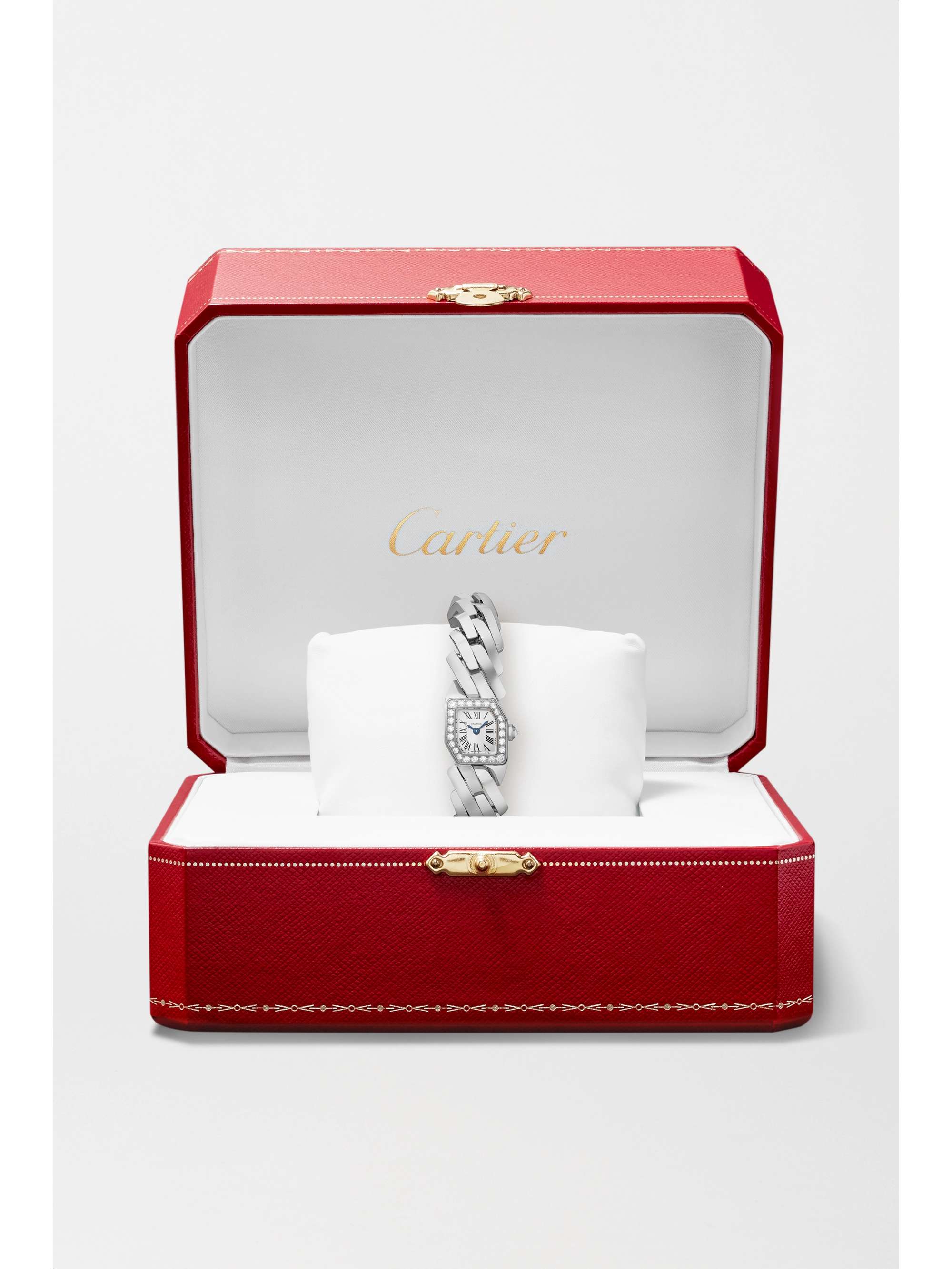 CARTIER Montre en or rose 18 carats (750/1000) et diamants Maillon de Cartier, 16 mm