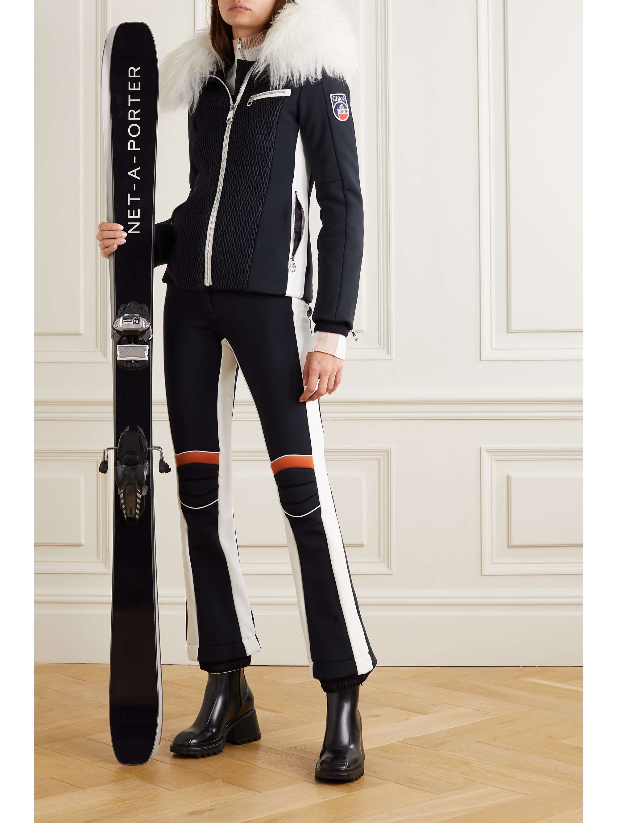 CHLOÉ + Fusalp shearling-trimmed quilted ski jacket