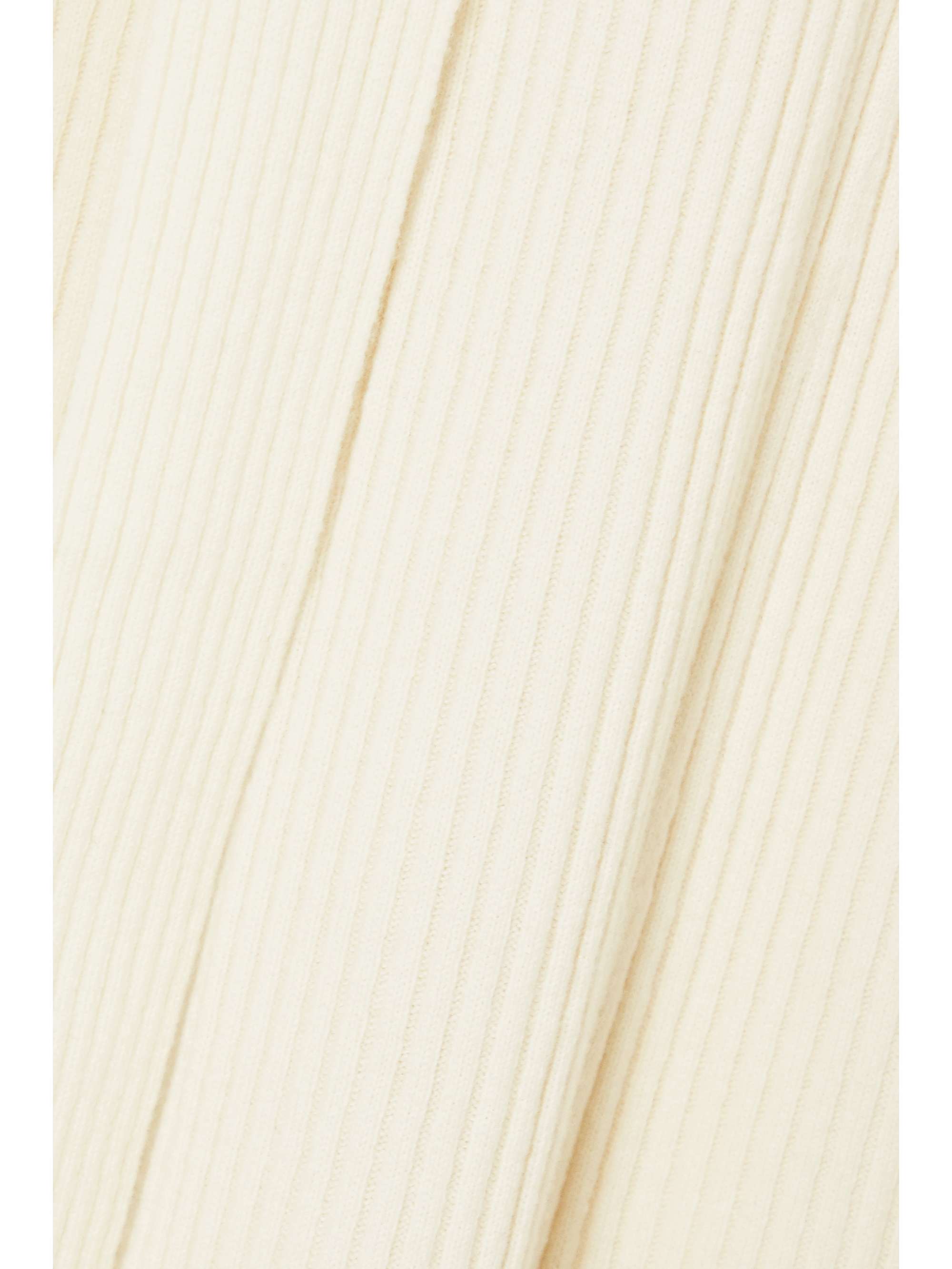 CHLOÉ Tie-neck ribbed wool and silk-blend midi dress