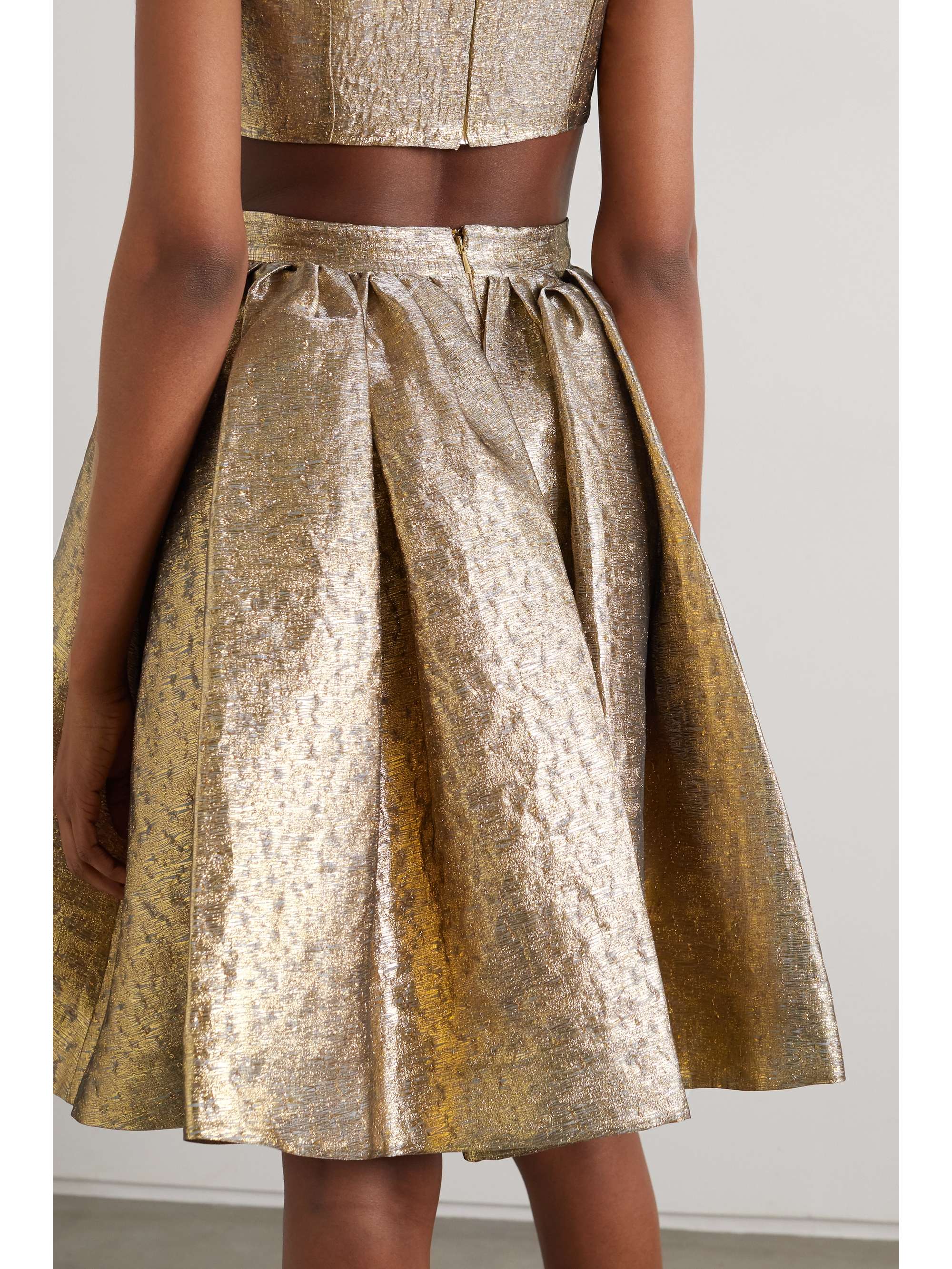 EMILIA WICKSTEAD Pleated lamé skirt