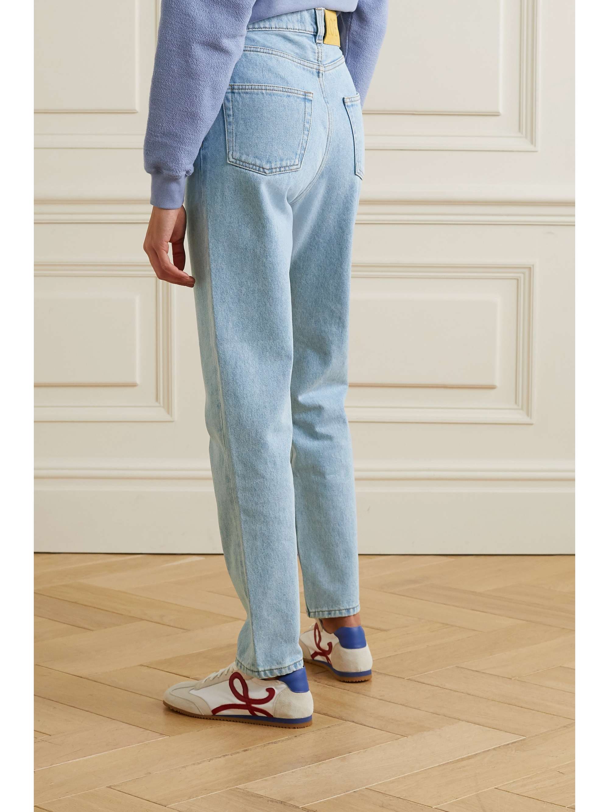 Light denim High-rise tapered jeans 