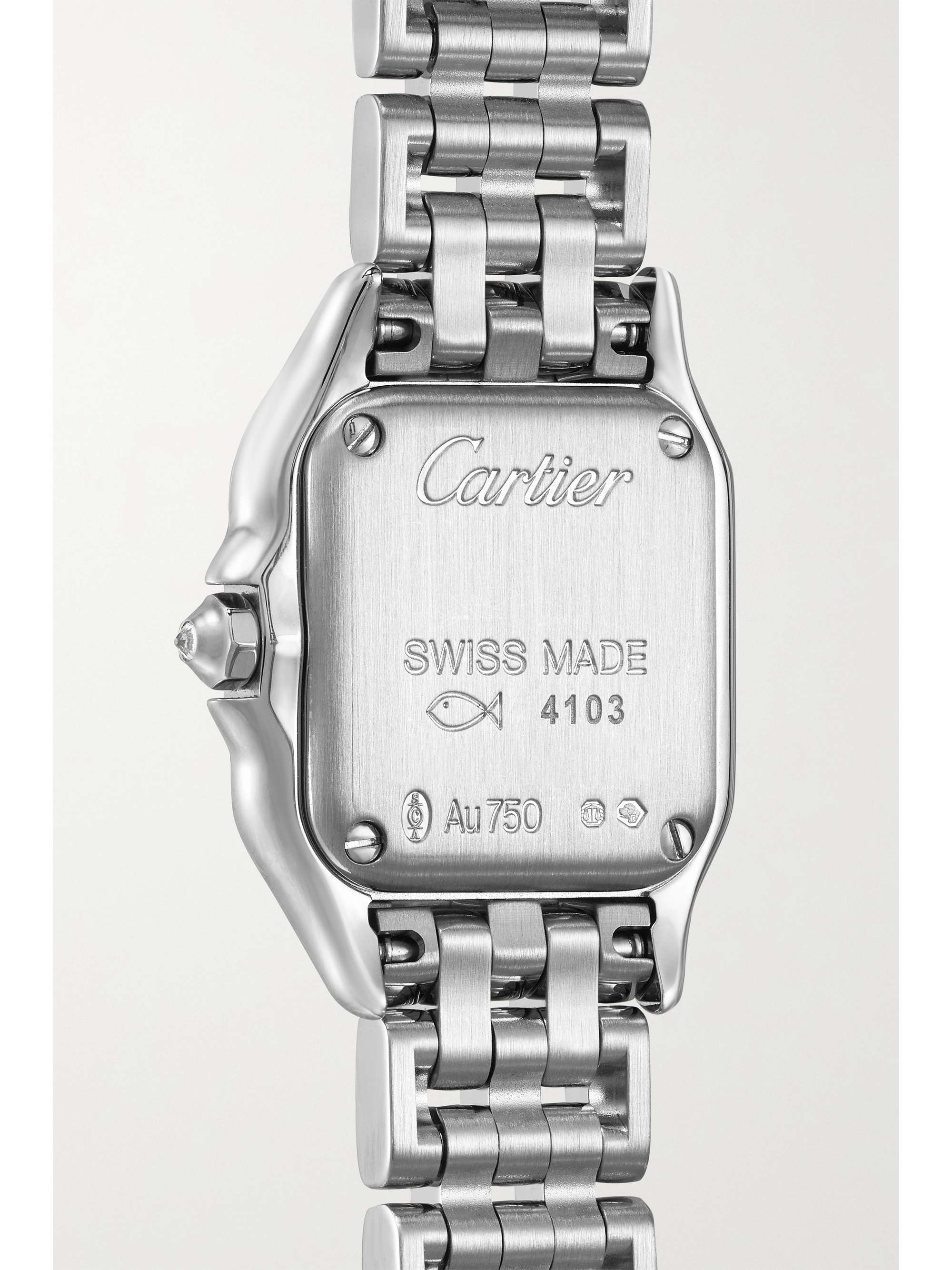 CARTIER Panthère de Cartier 25mm mini rhodium-plated 18-karat white gold diamond watch