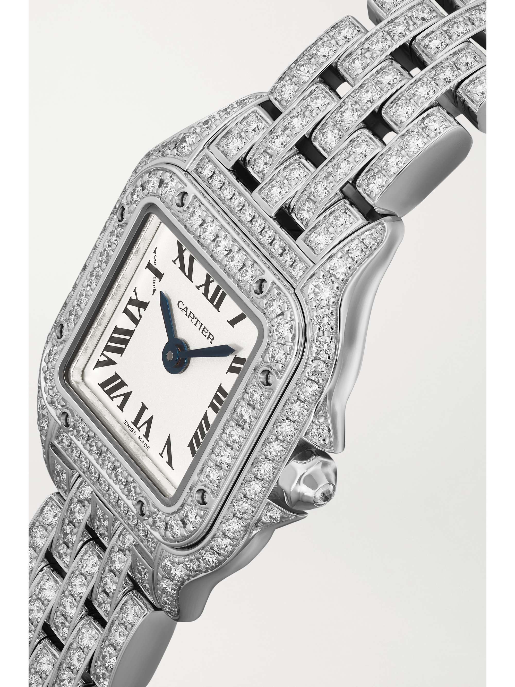 CARTIER Panthère de Cartier 25mm mini rhodium-plated 18-karat white gold diamond watch