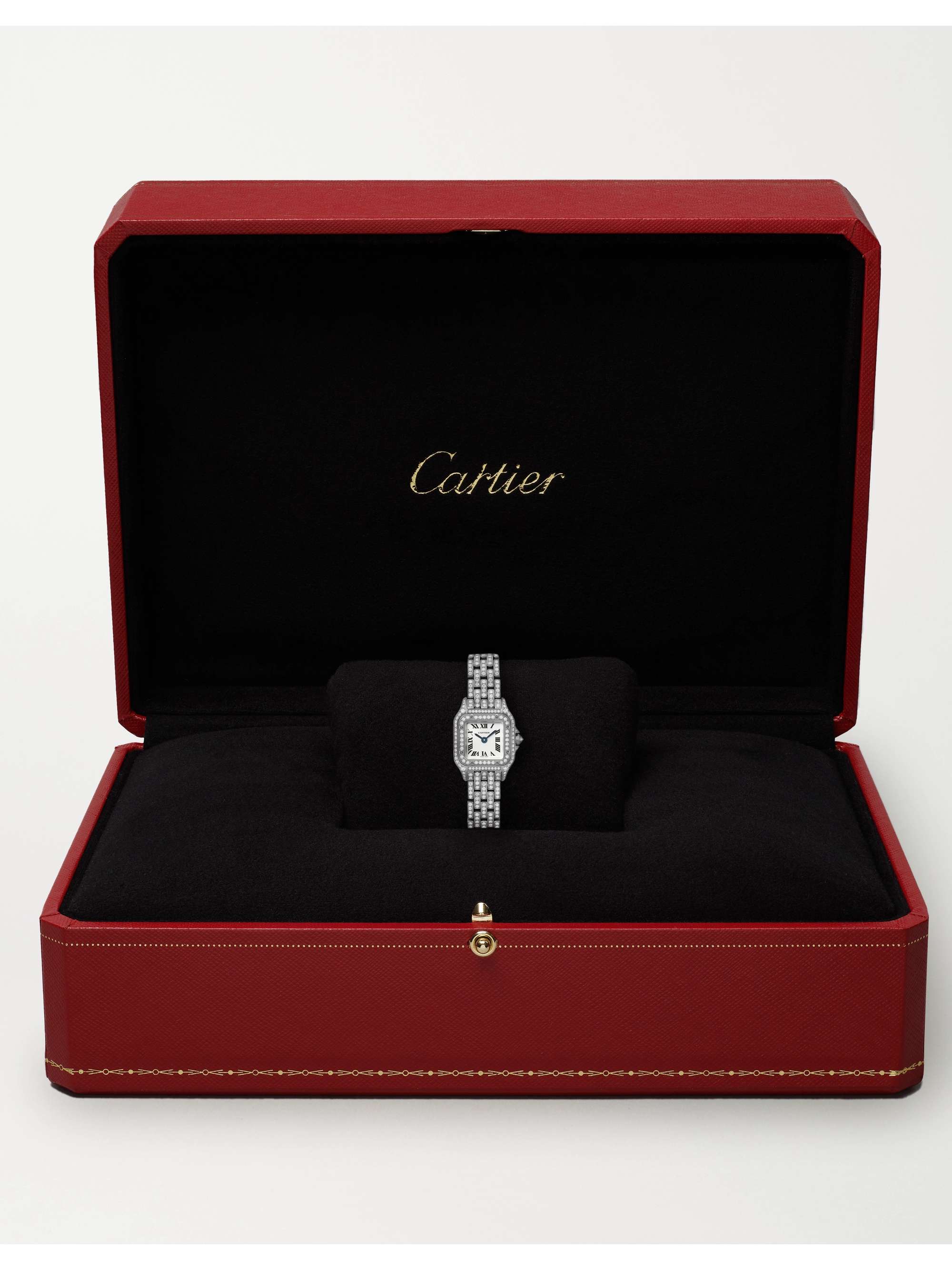 CARTIER Panthère de Cartier 25mm mini rhodium-plated 18-karat white gold diamond watch