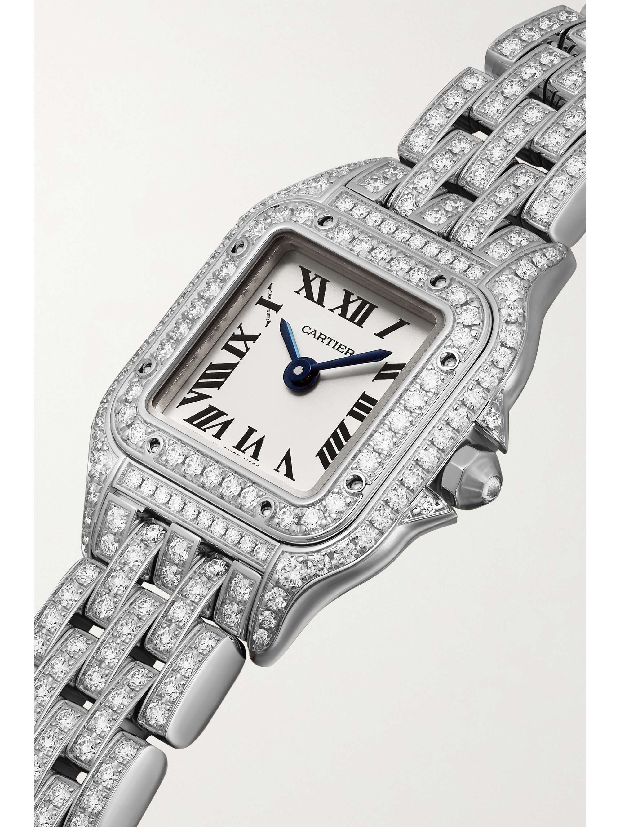 CARTIER Panthère de Cartier 25mm mini rhodium-plated 18-karat white gold diamond watch