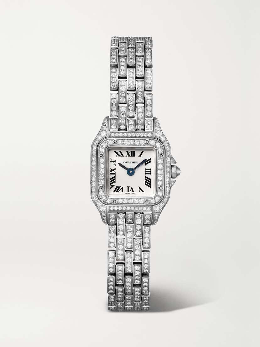 Cartier Panthère De  25mm Mini Rhodium-plated 18-karat White  Diamond Watch - One size