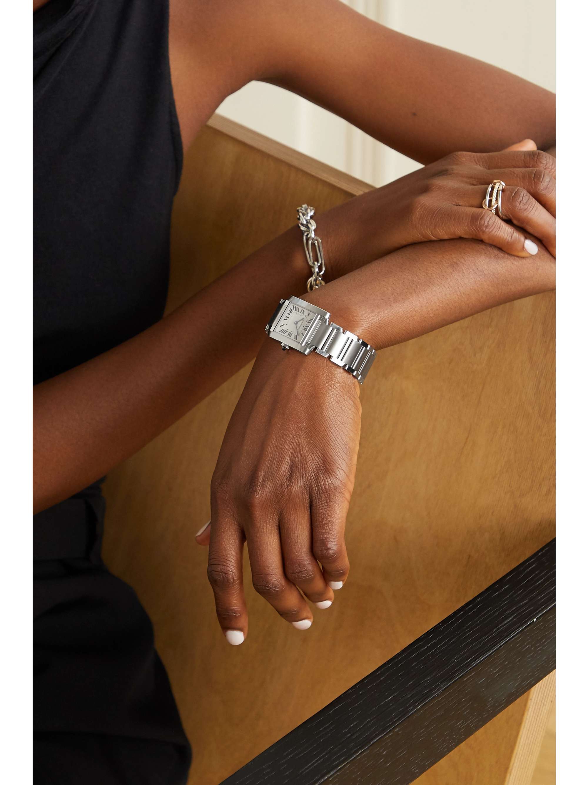 CARTIER Tank Française 25mm medium stainless steel watch