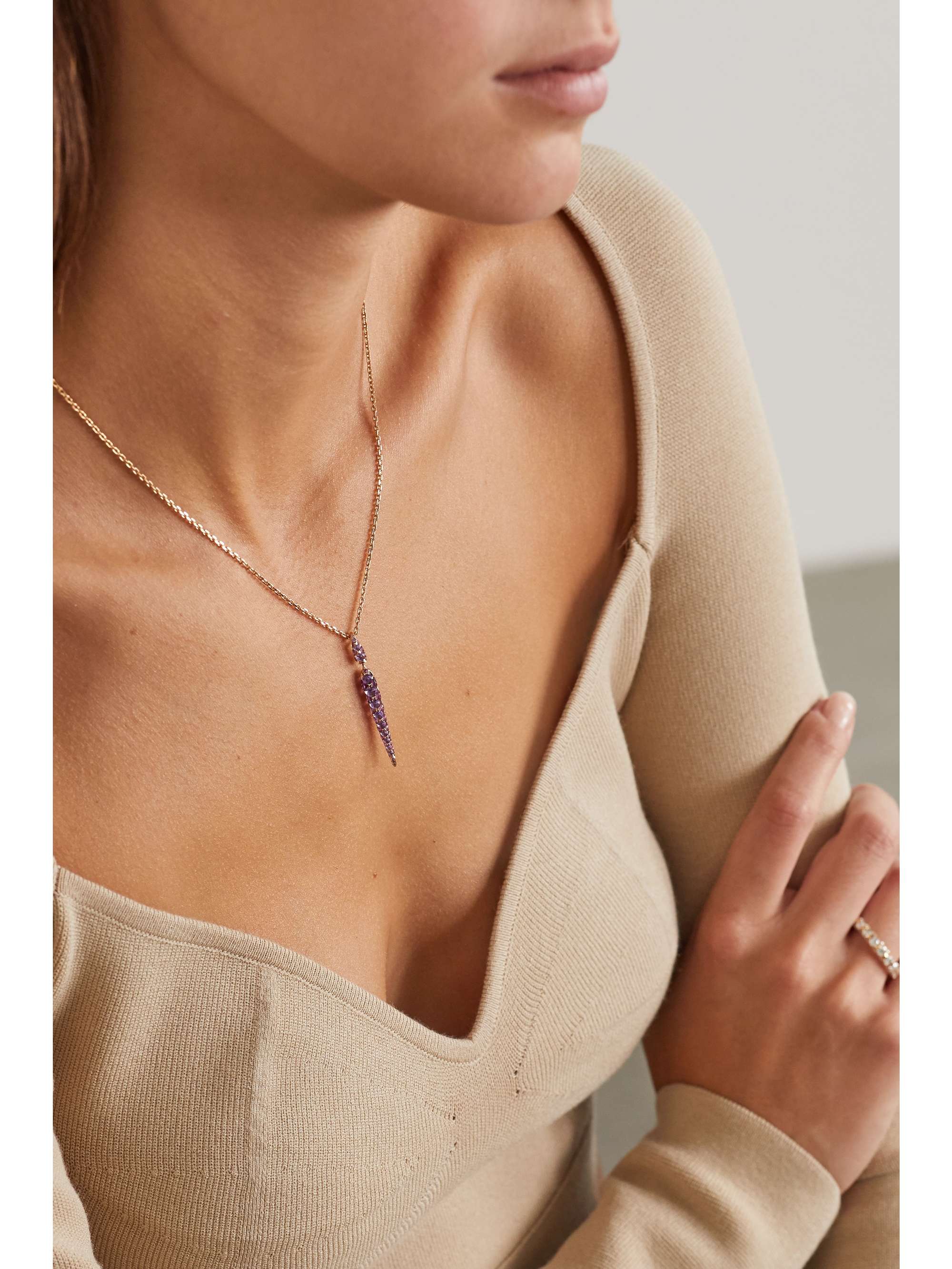 BOGHOSSIAN Merveilles Icicle Kette aus 18 Karat Roségold mit Amethysten