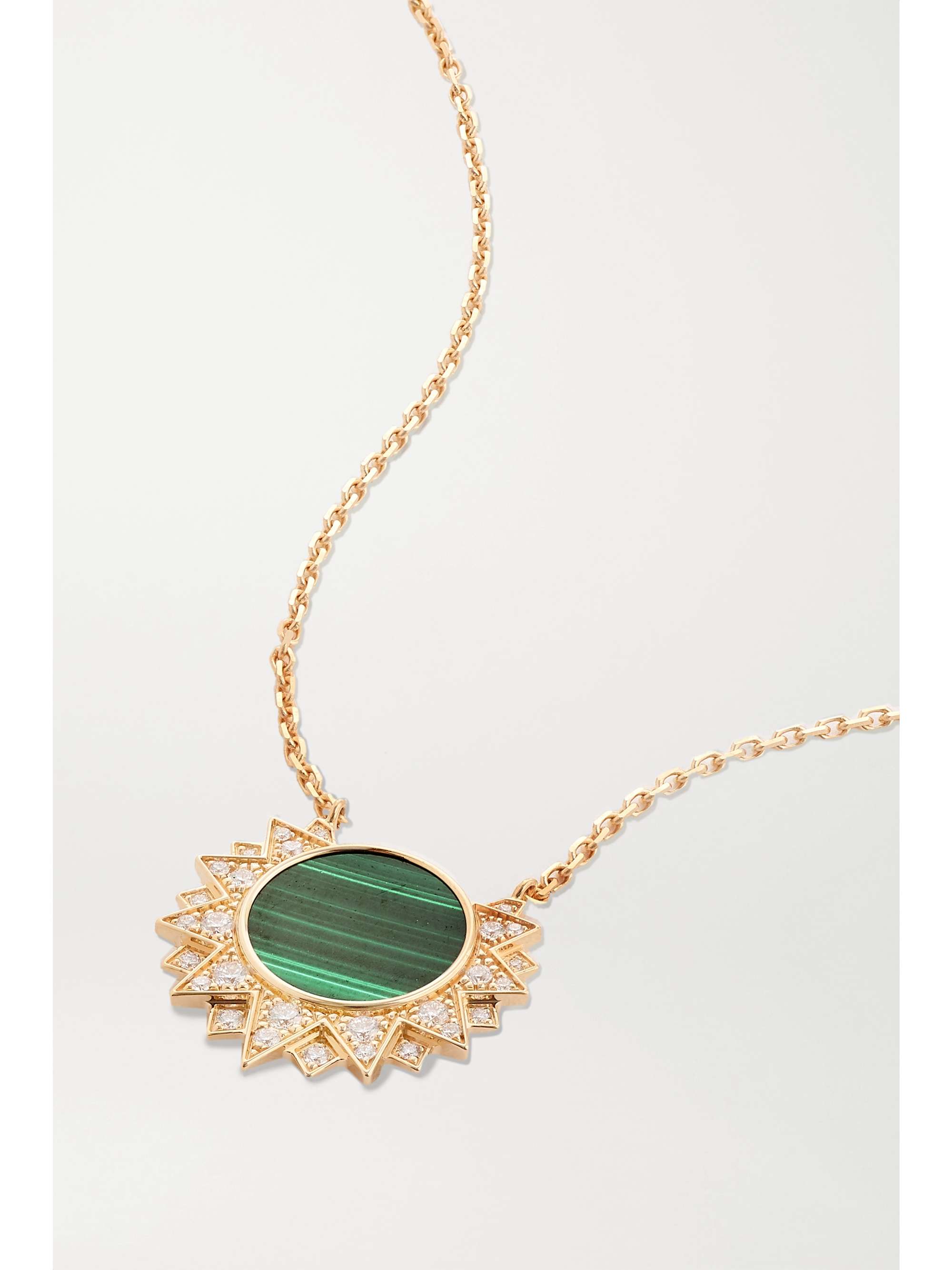 PIAGET Sunlight 18-karat rose gold, malachite and diamond necklace