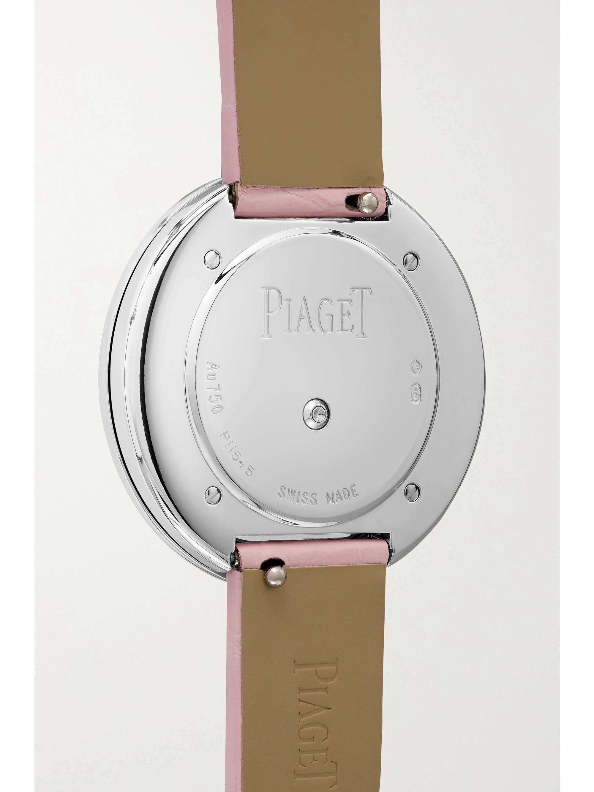 PIAGET Montre en or blanc 18 carats et diamants à bracelet en alligator Possession 34 mm