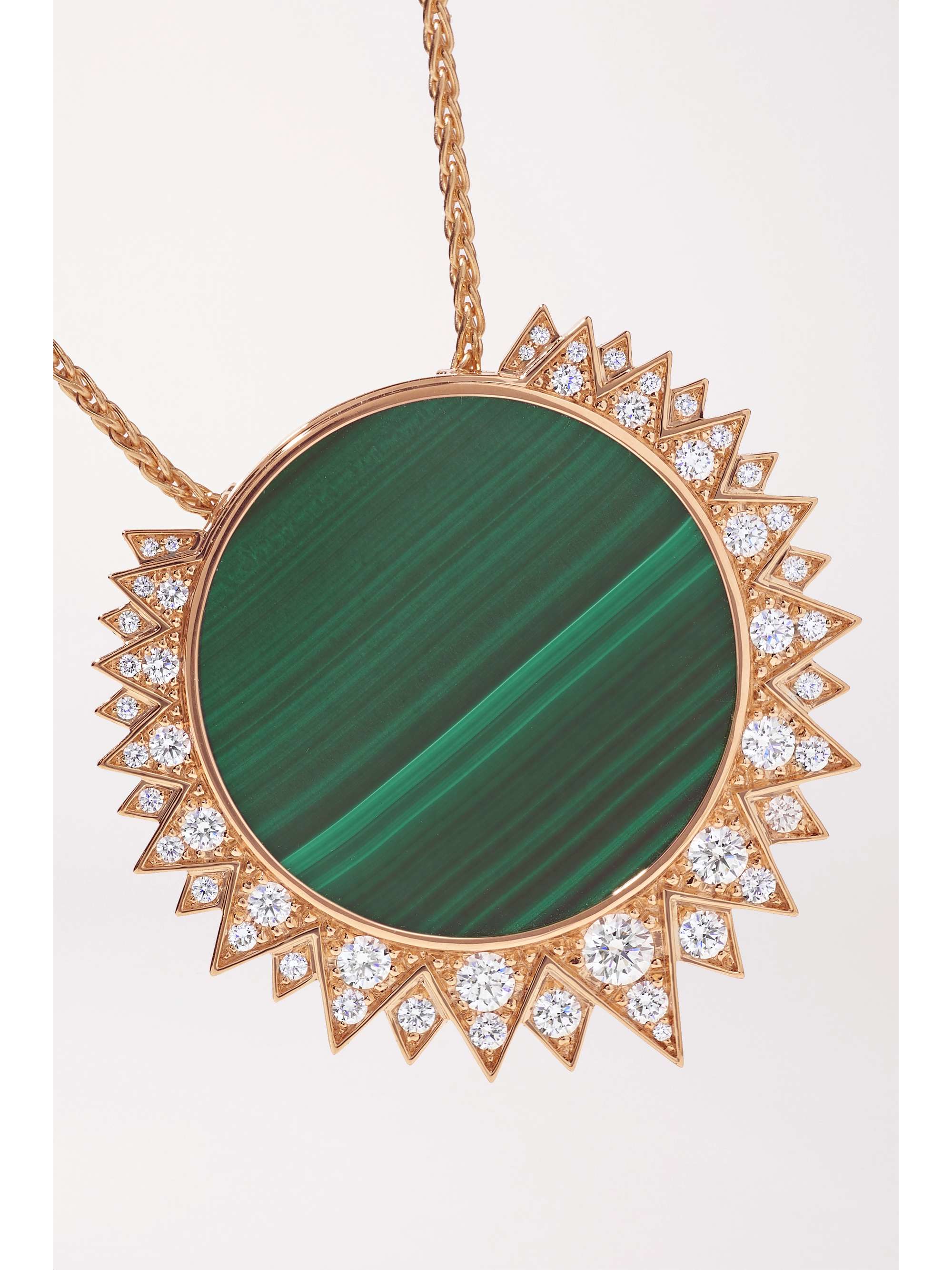 PIAGET Sunlight 18-karat rose gold, malachite and diamond necklace
