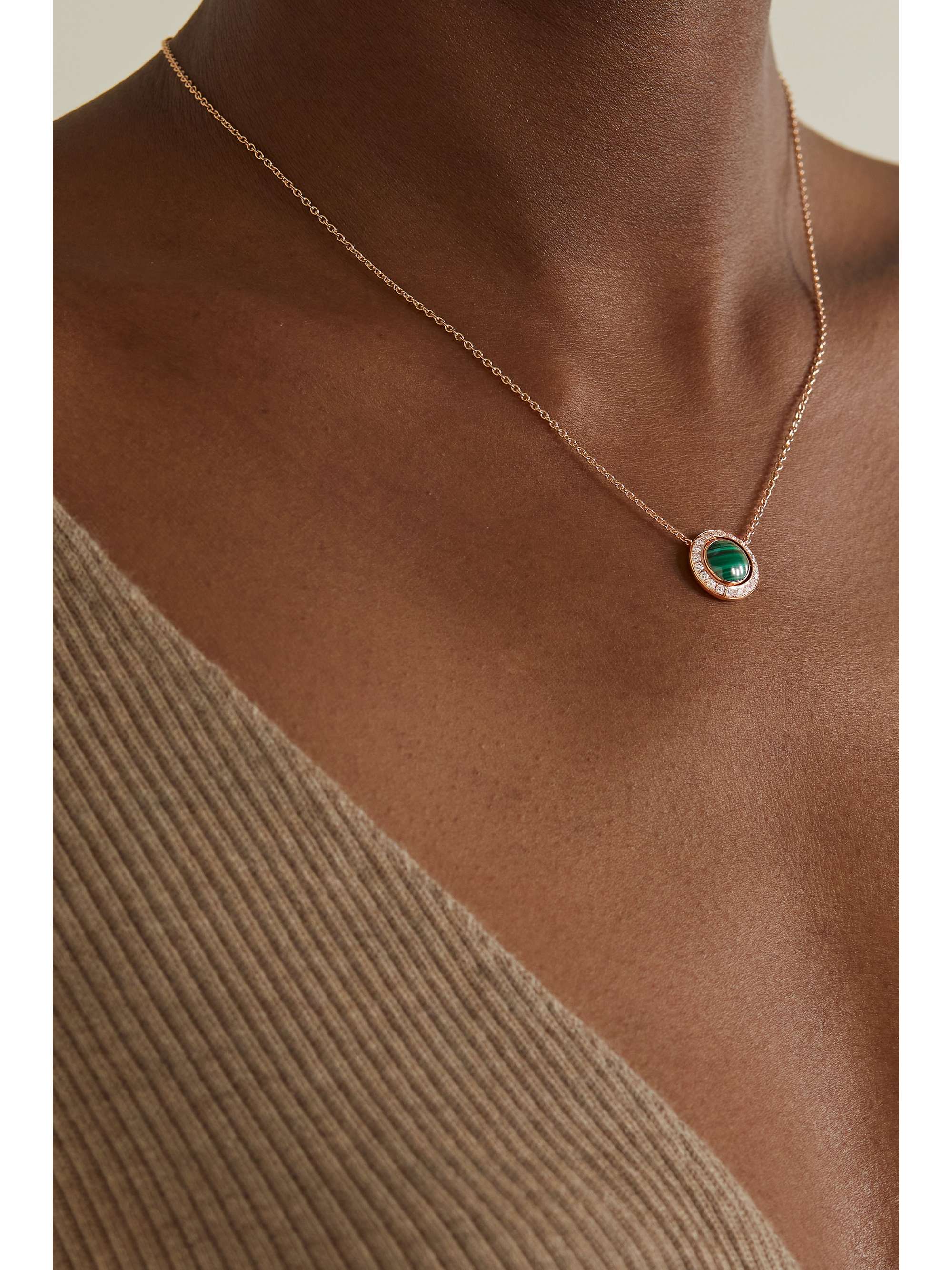 PIAGET Possession 18-karat rose gold, carnelian and diamond necklace