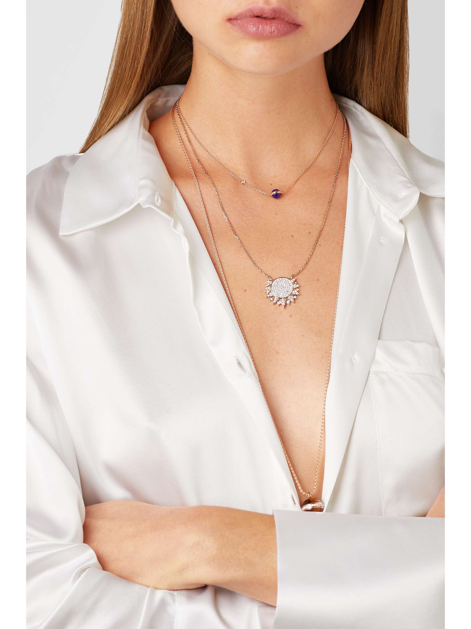 PIAGET Collier en or blanc 18 carats (750/1000) et diamants Sunlight