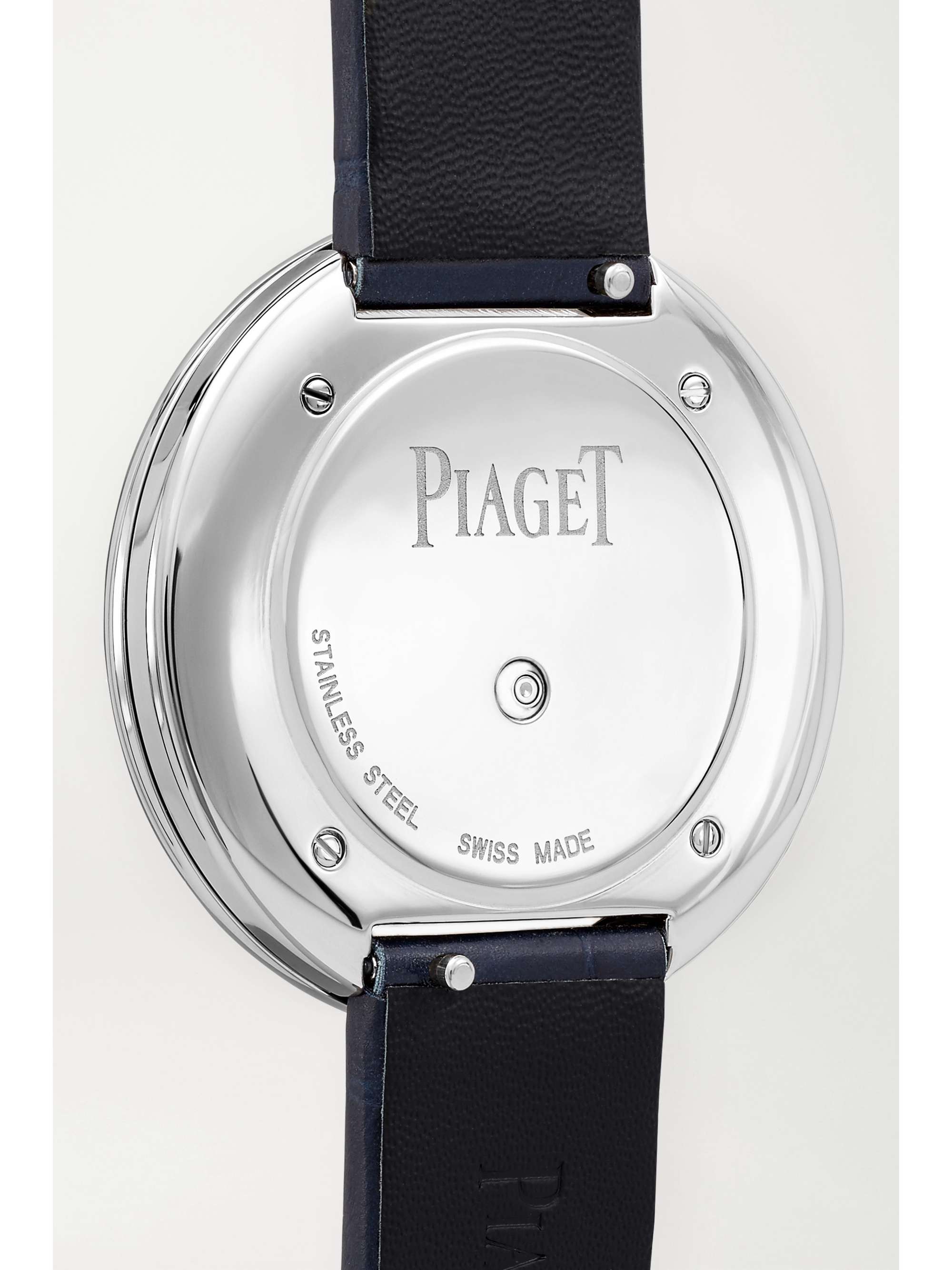 PIAGET Possession 34 mm Uhr aus Edelstahl mit Diamanten und Alligatorlederarmband