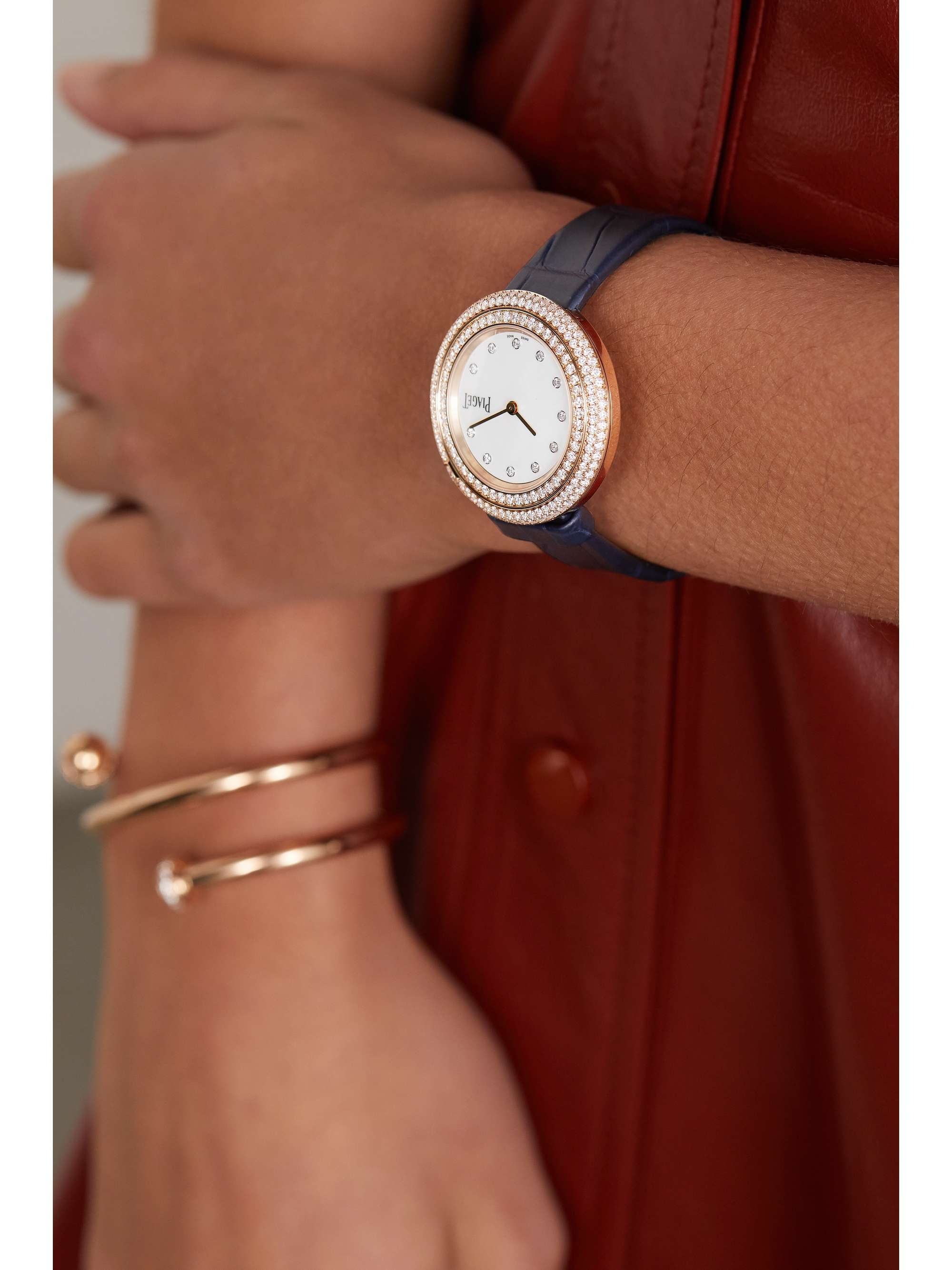 PIAGET Possession 34mm 18-karat rose gold, alligator and diamond watch