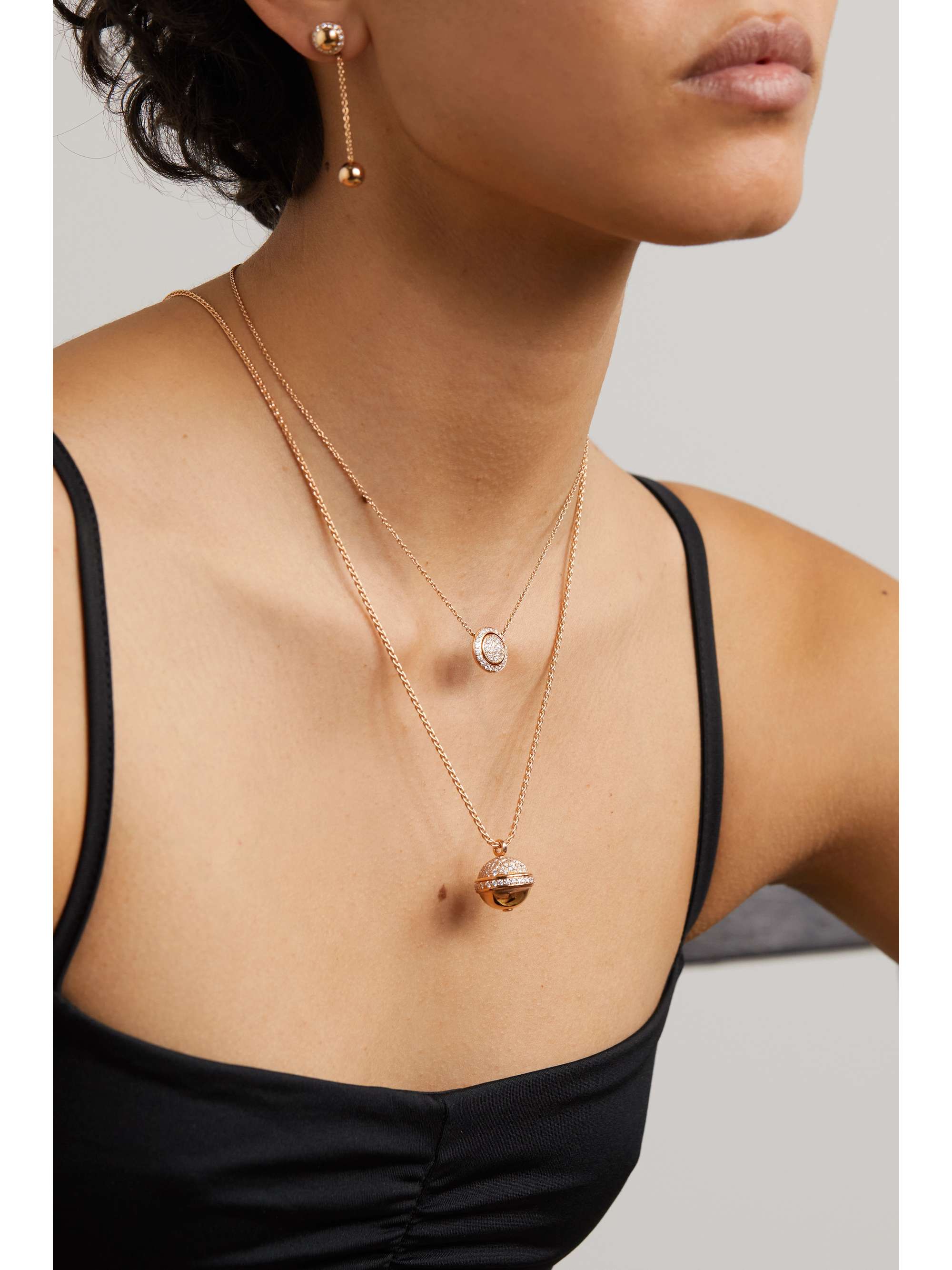 PIAGET Possession 18-karat rose gold, carnelian and diamond necklace