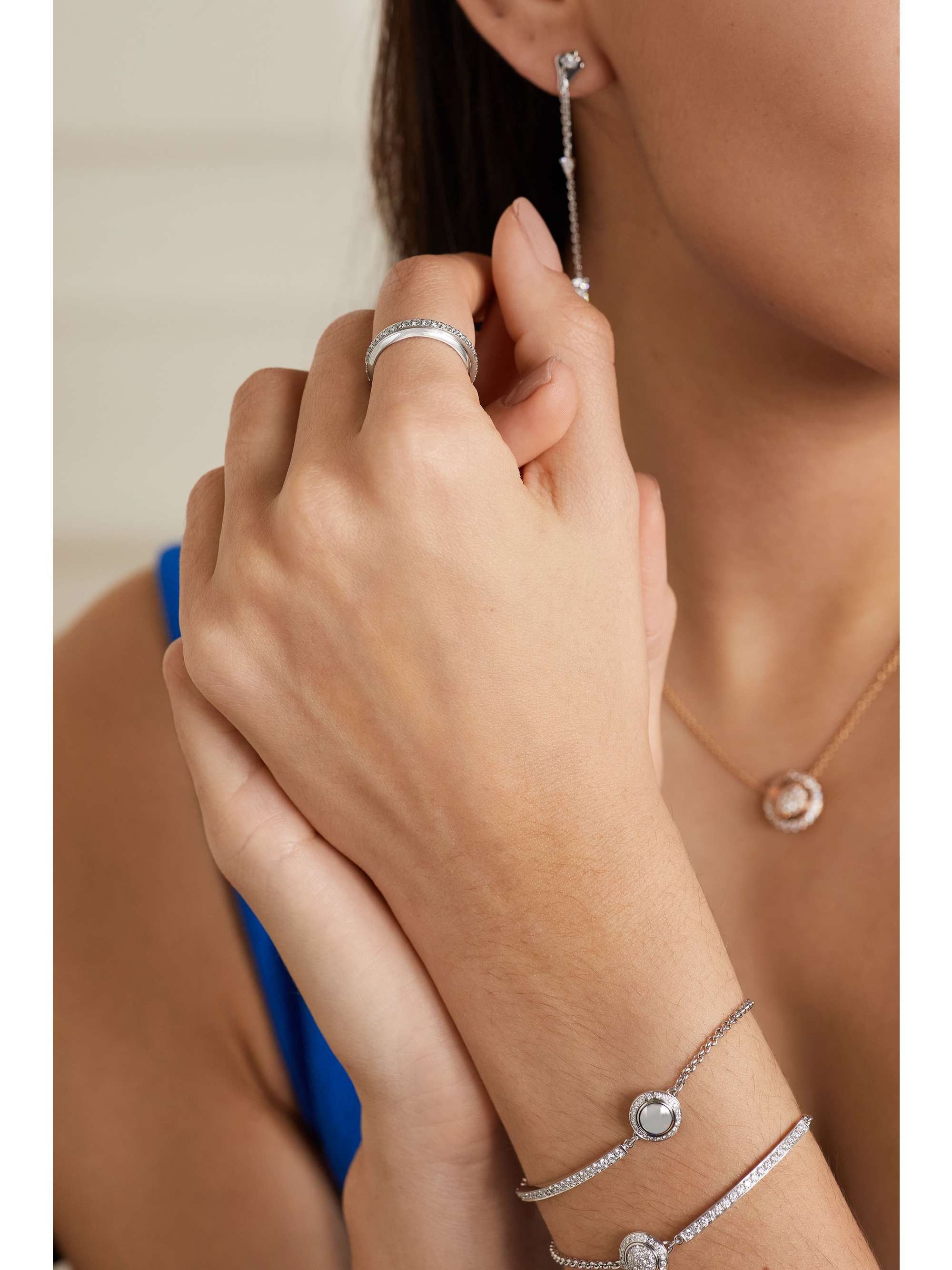 PIAGET Possession Ring aus 18 Karat Weißgold mit Saphiren und Diamant