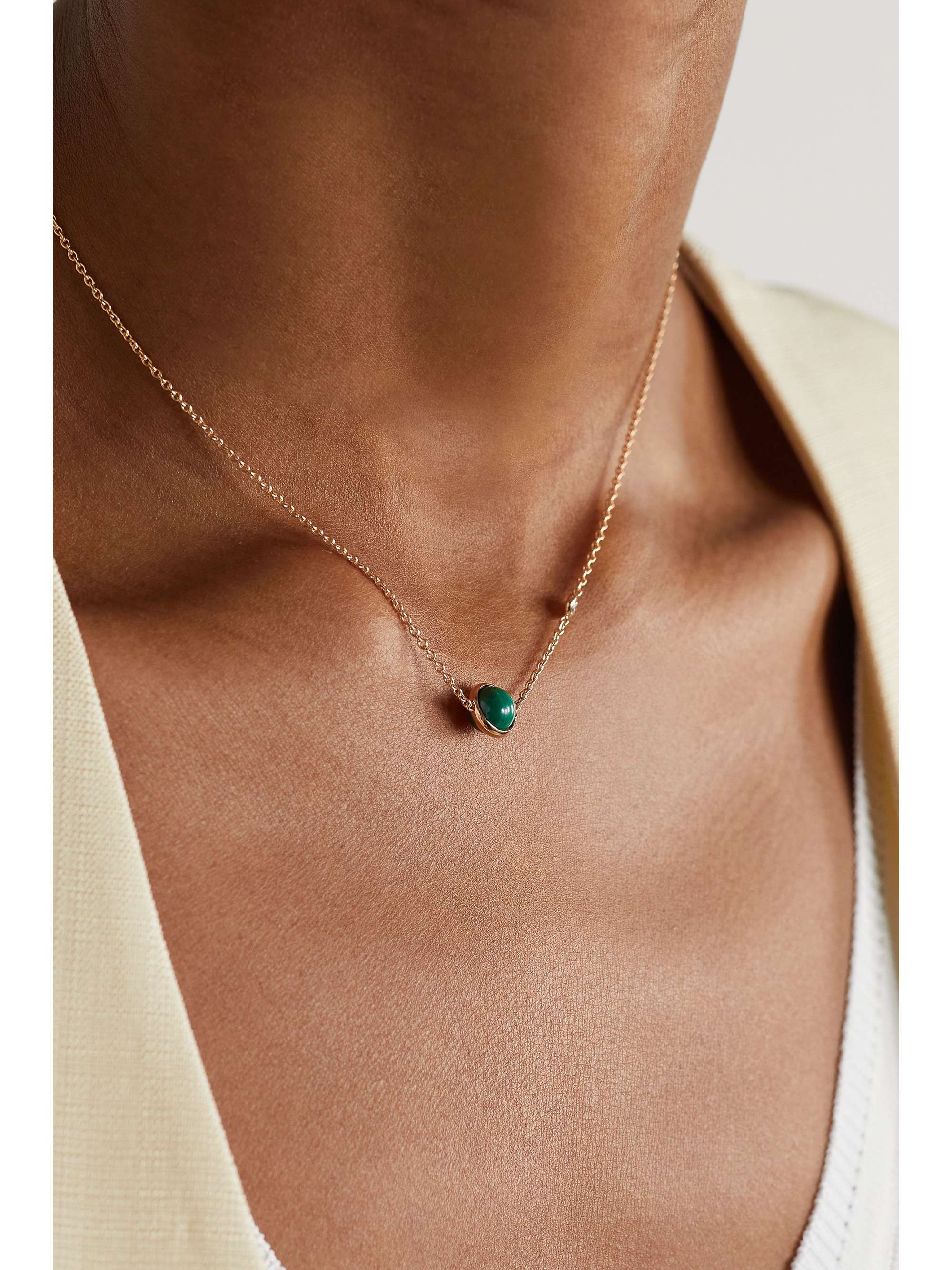 PIAGET Possession 18-karat rose gold, malachite and diamond necklace