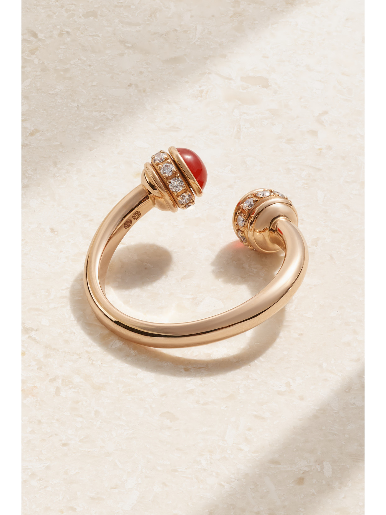 Shop Piaget Possession 18-karat Rose Gold, Carnelian And Diamond Ring