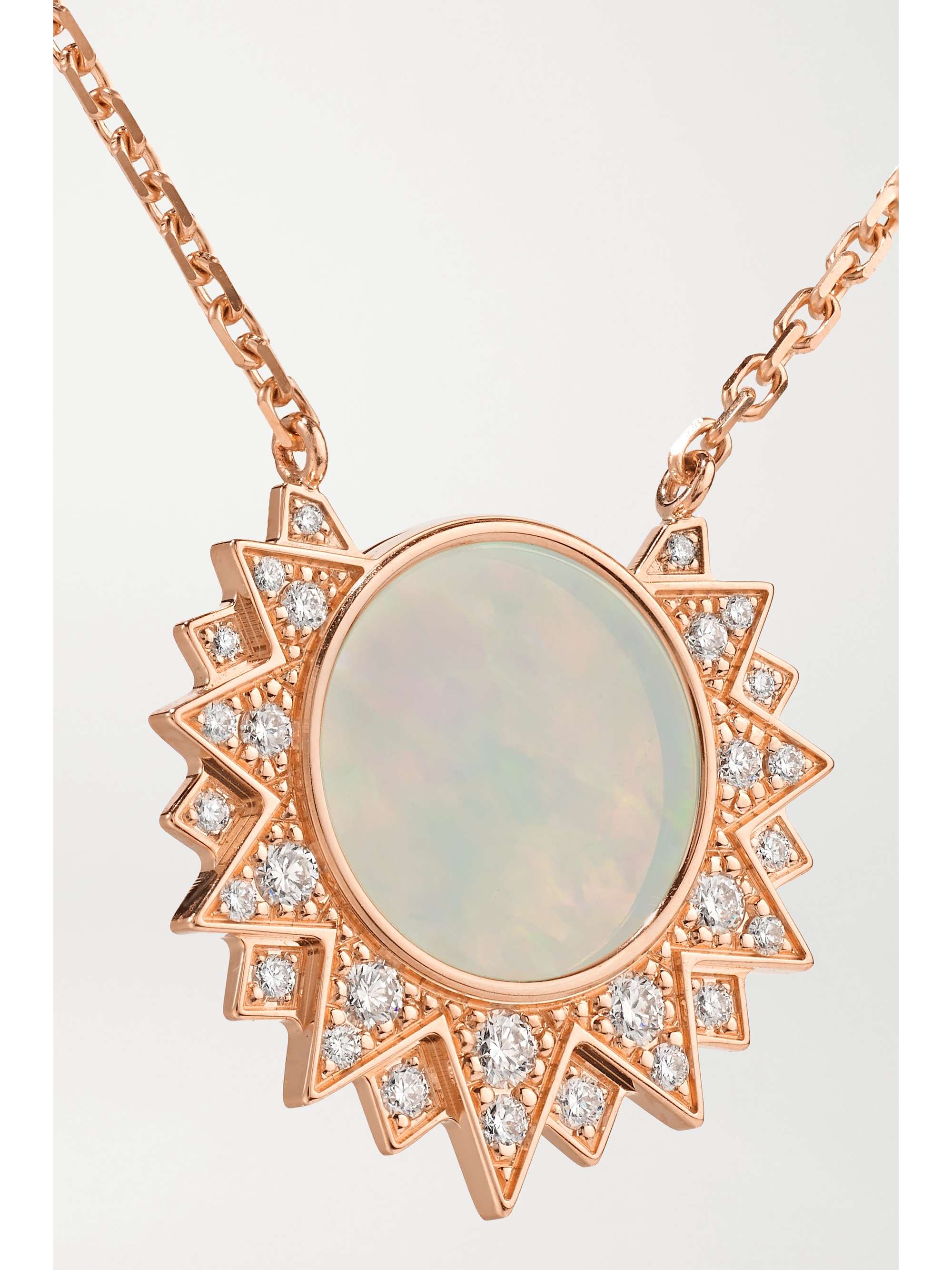 PIAGET Sunlight 18-karat rose gold, opal and diamond necklace