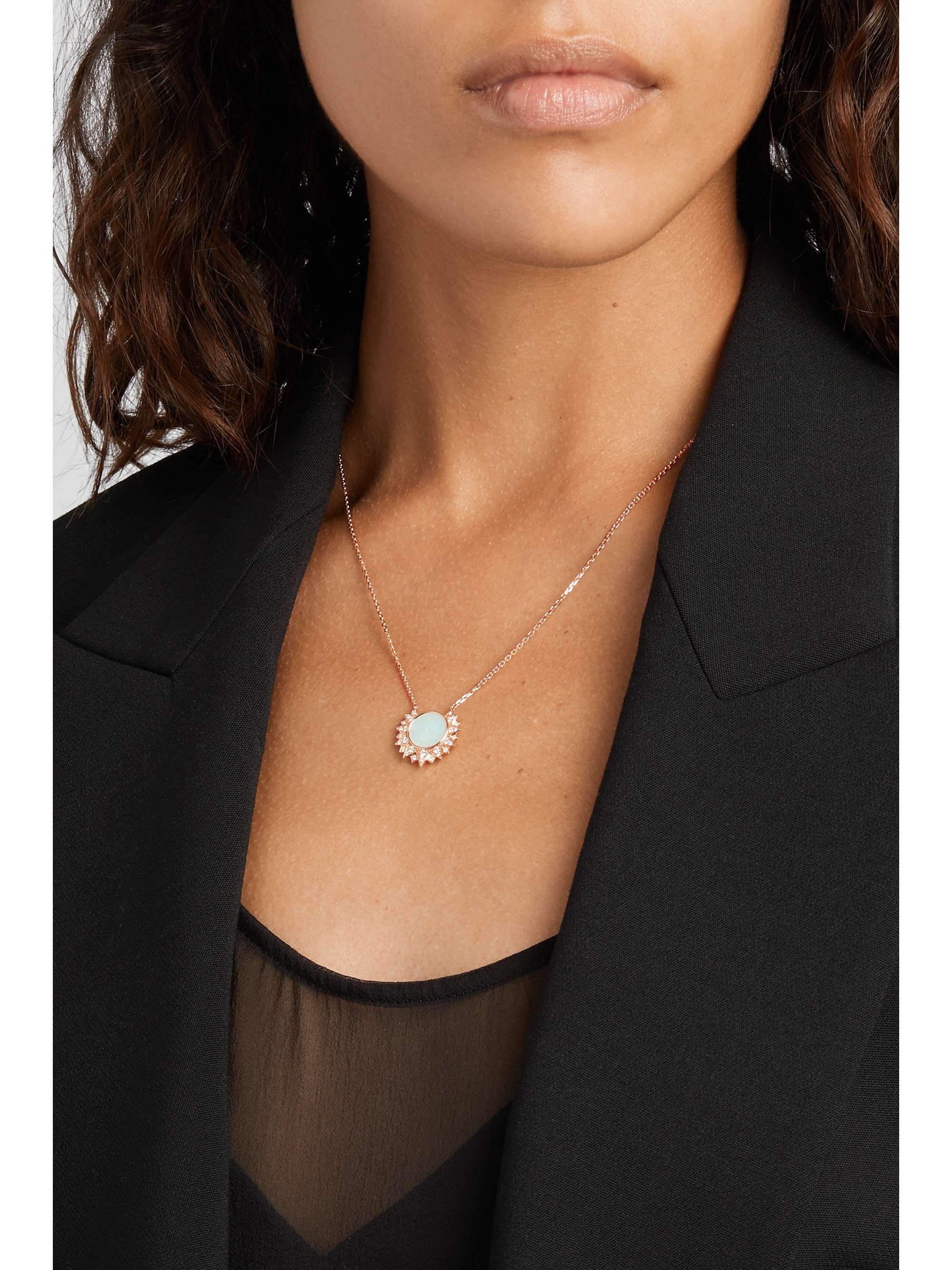 PIAGET Sunlight 18-karat rose gold, opal and diamond necklace