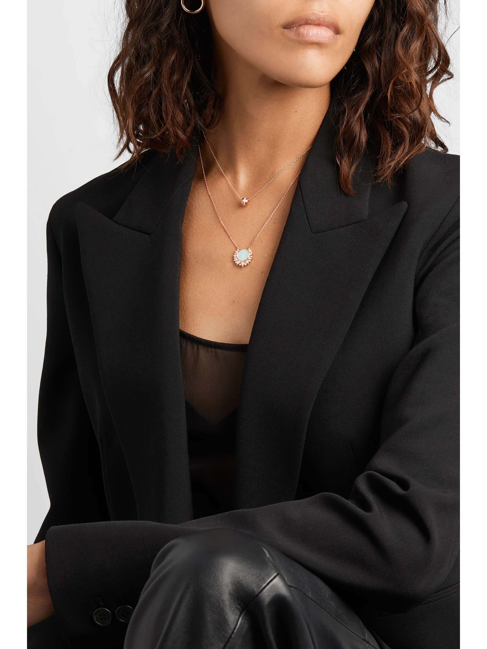 PIAGET Sunlight 18-karat rose gold, opal and diamond necklace