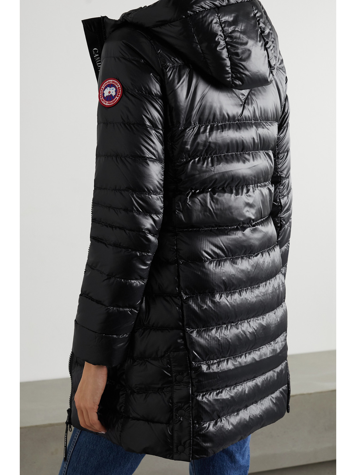 Shop Canada Goose Cypress Hooded Quilted Shell Down Jacket In Black