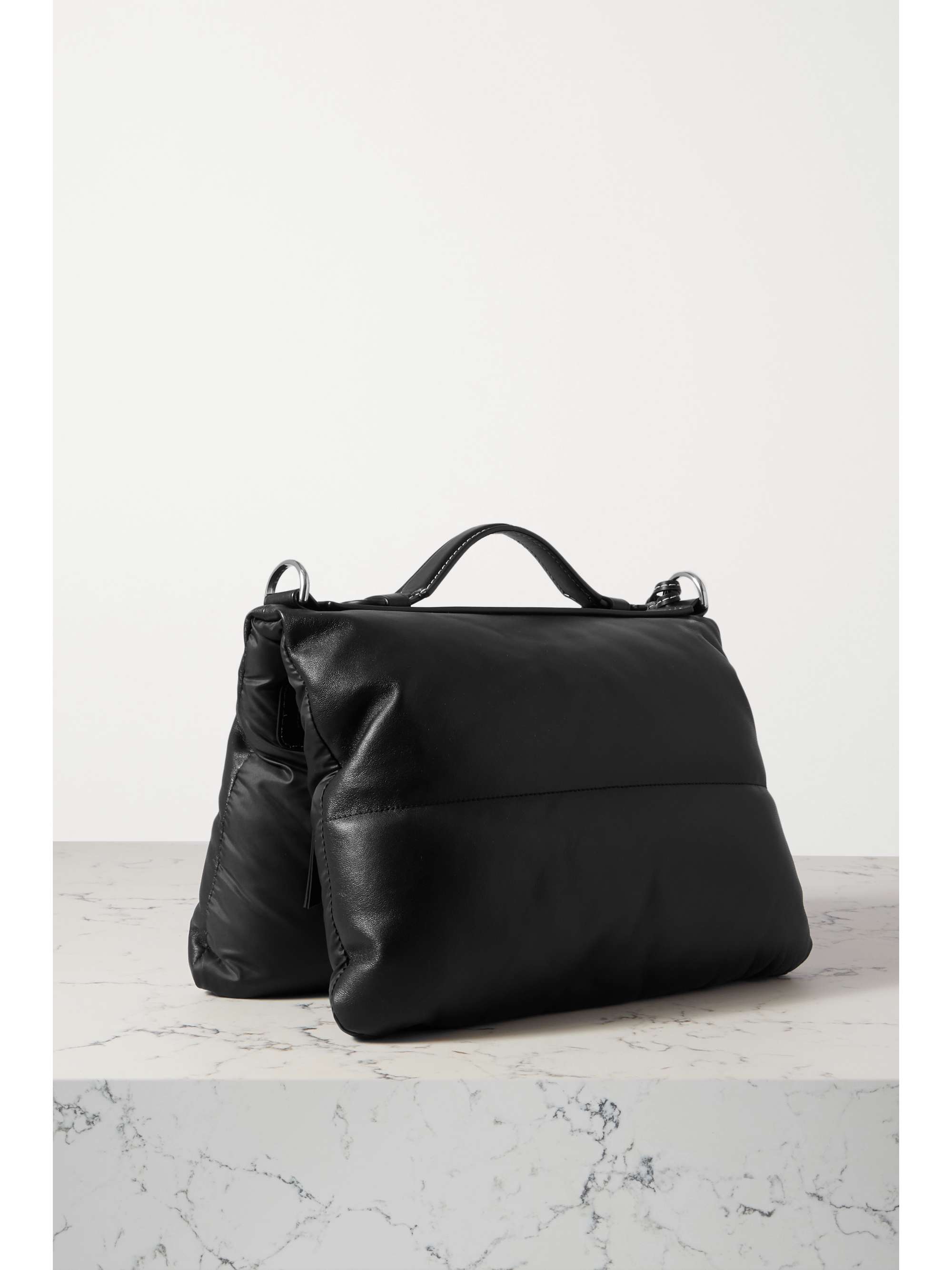 MONCLER GENIUS + 1 JW Anderson quilted padded shell and leather tote