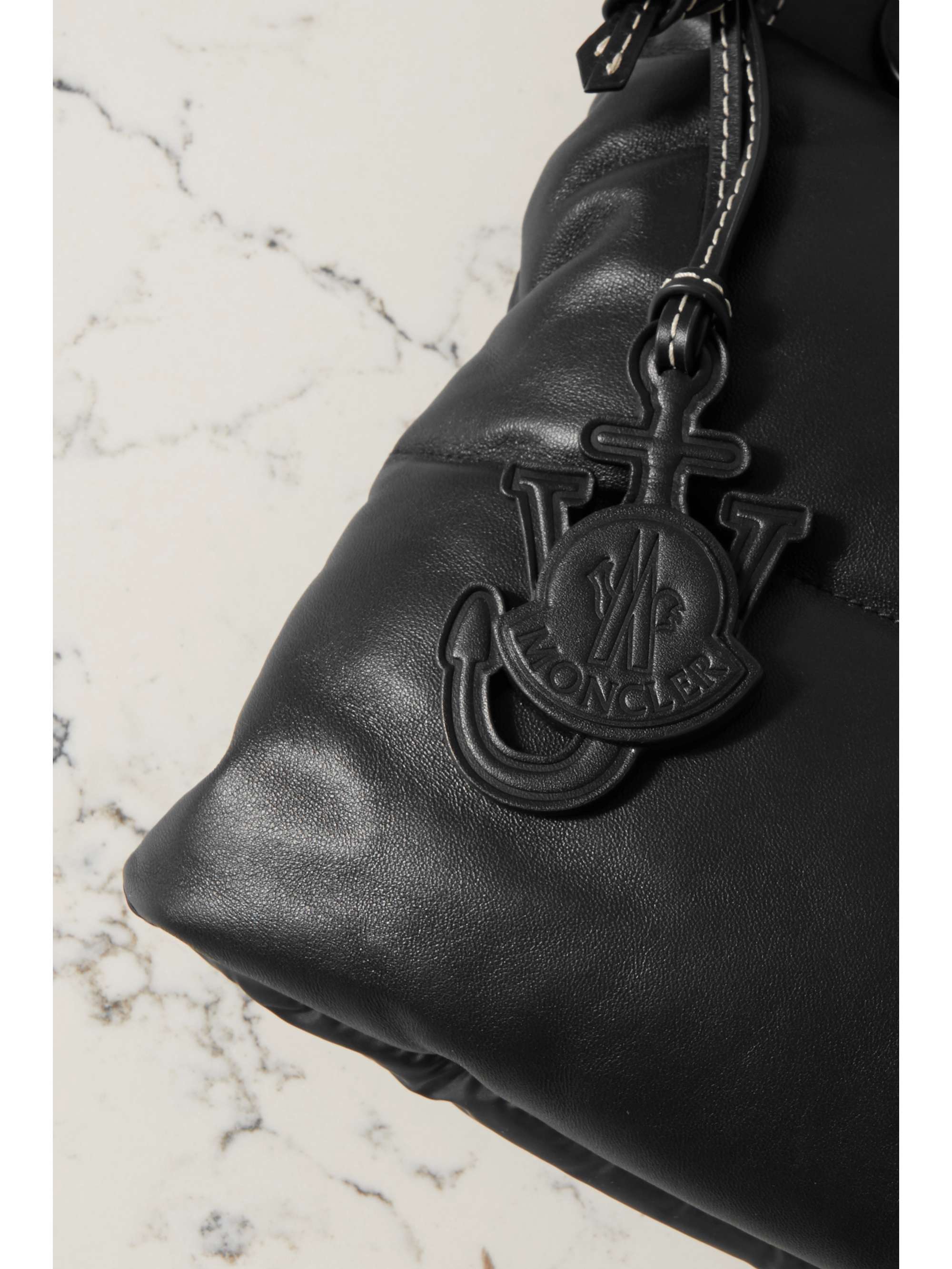 MONCLER GENIUS + 1 JW Anderson quilted padded shell and leather tote