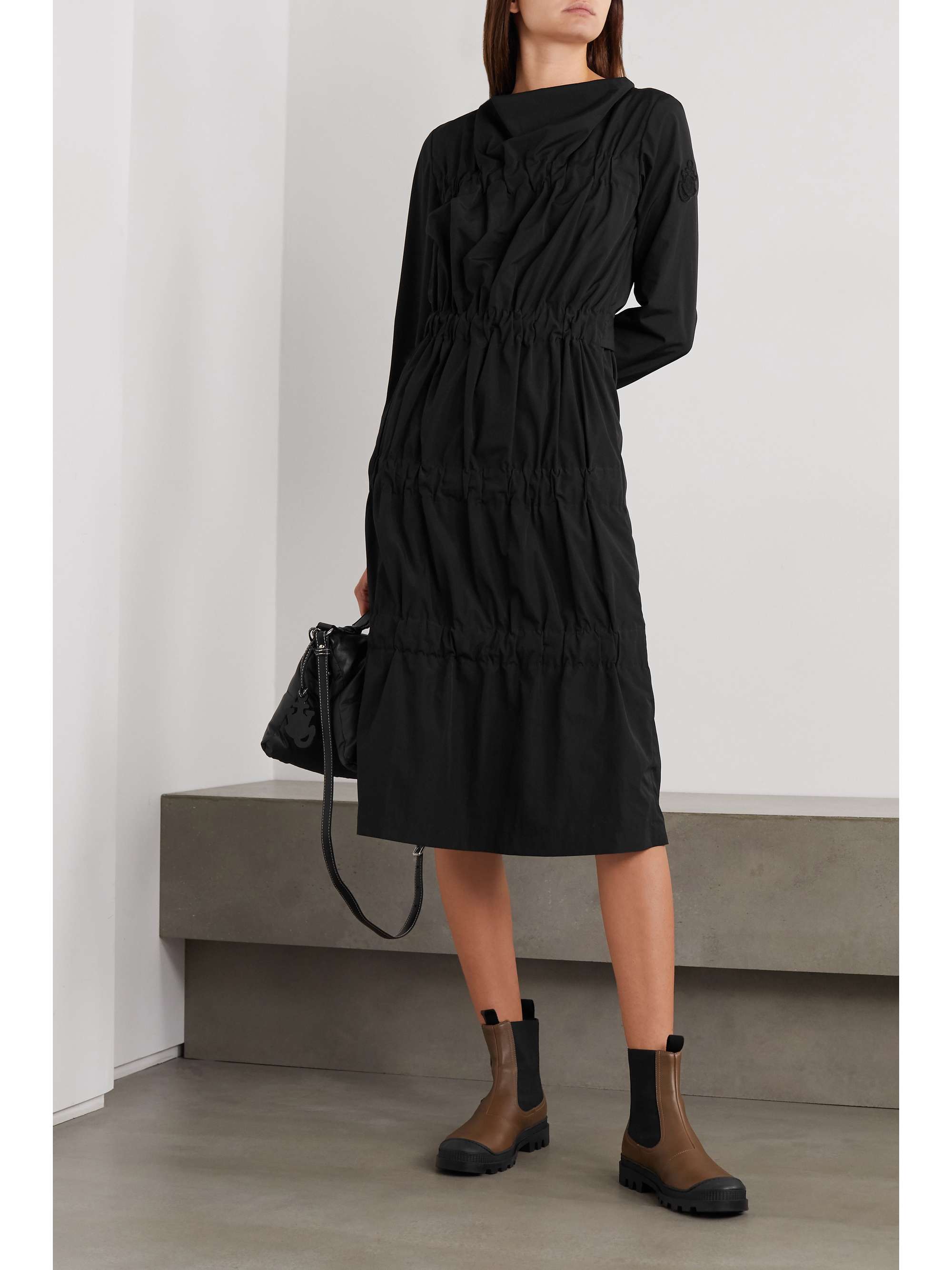 MONCLER GENIUS + 1 JW Anderson tiered ruched poplin dress