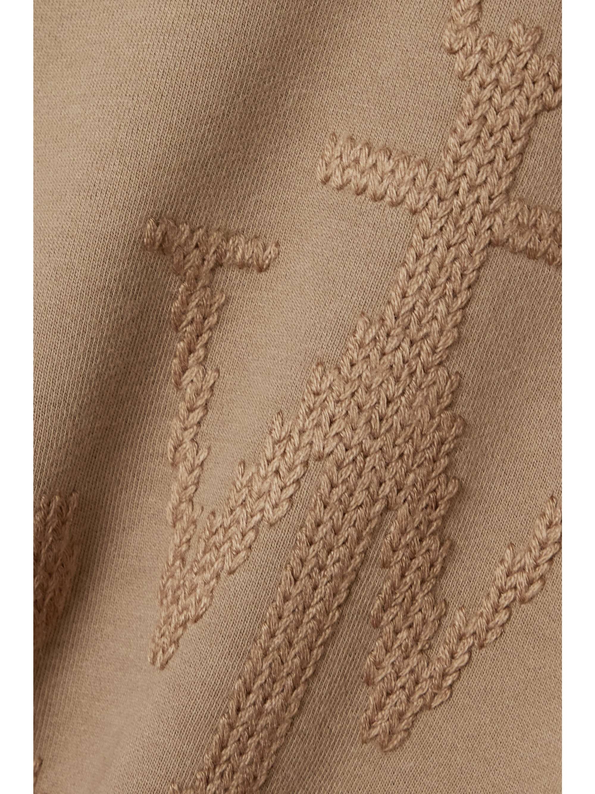 MONCLER GENIUS + 1 JW Anderson two-tone embroidered cotton-jersey and wool top