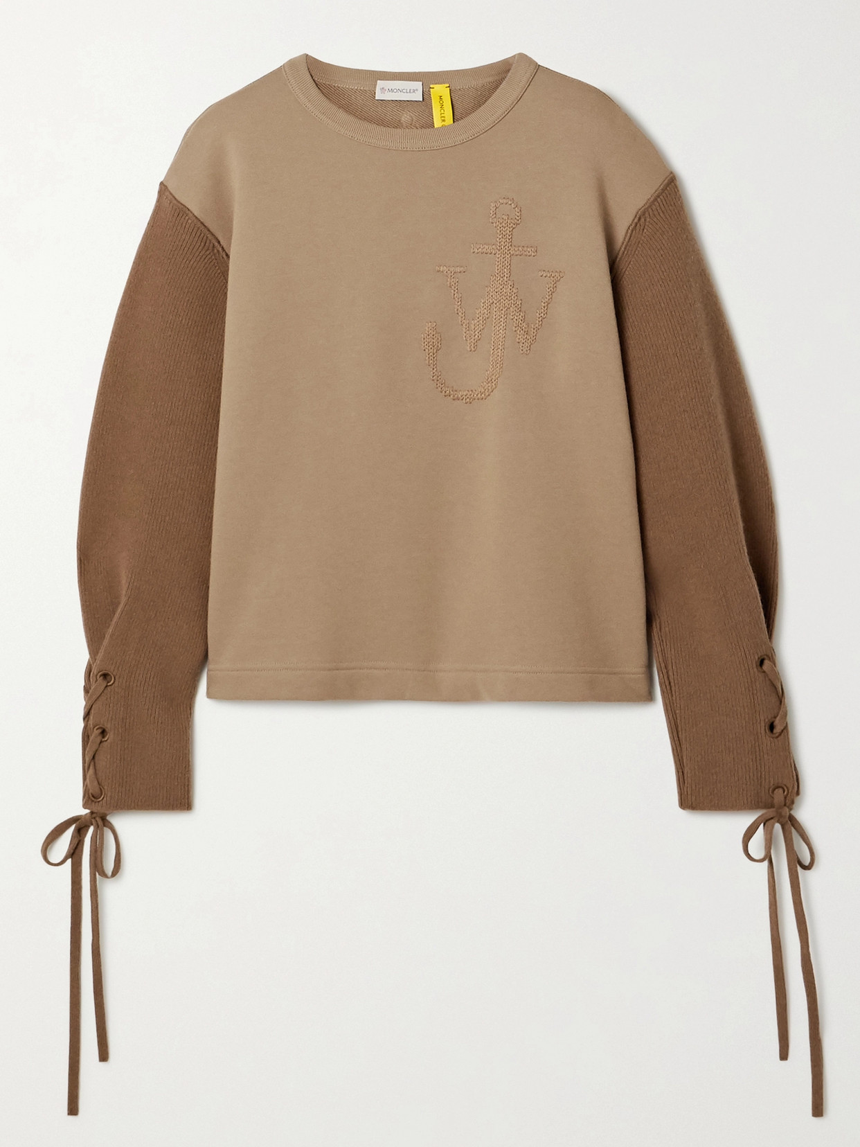 Genius - + 1 Jw Anderson Two-Tone Embroidered Cotton-Jersey And Top