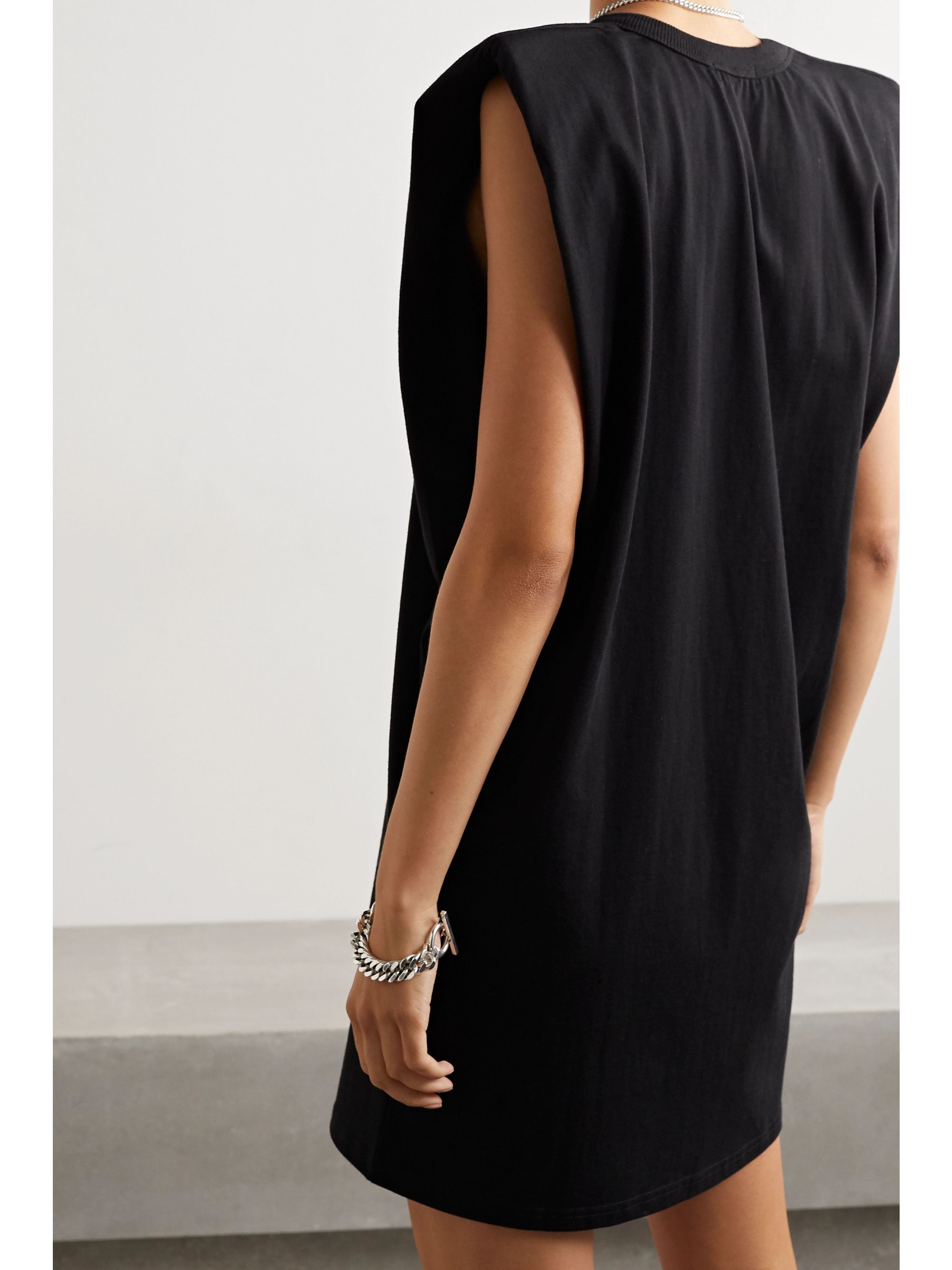 Black Tina cotton-jersey mini dress | FRANKIE SHOP | NET-A-PORTER