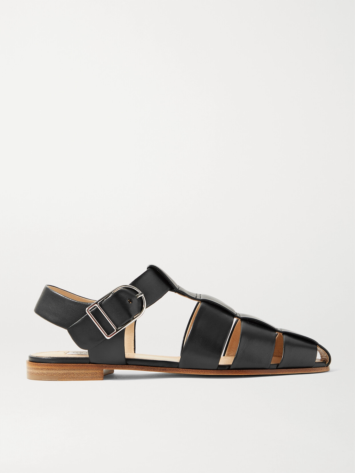 Gabriela Hearst Lynn Leather Fisherman Sandals In Black