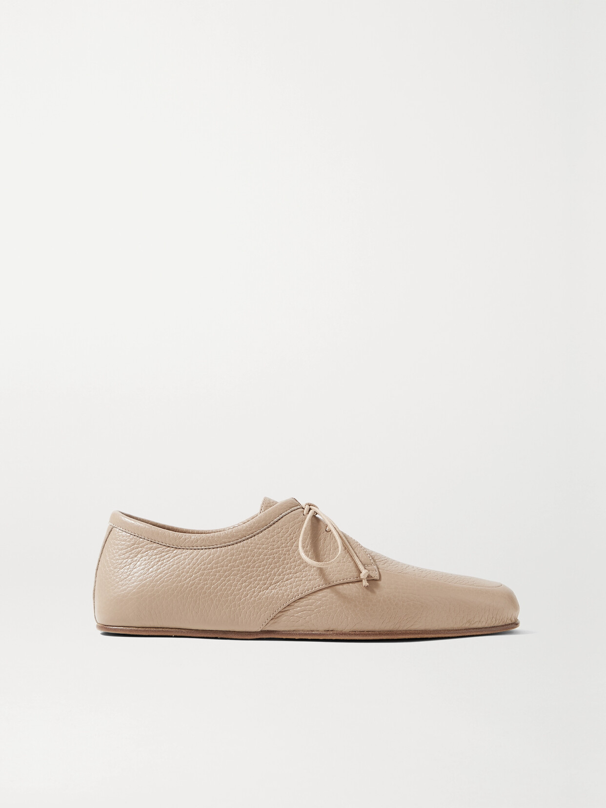 Gabriela Hearst Luca Textured-leather Ballet Flats In Neutrals