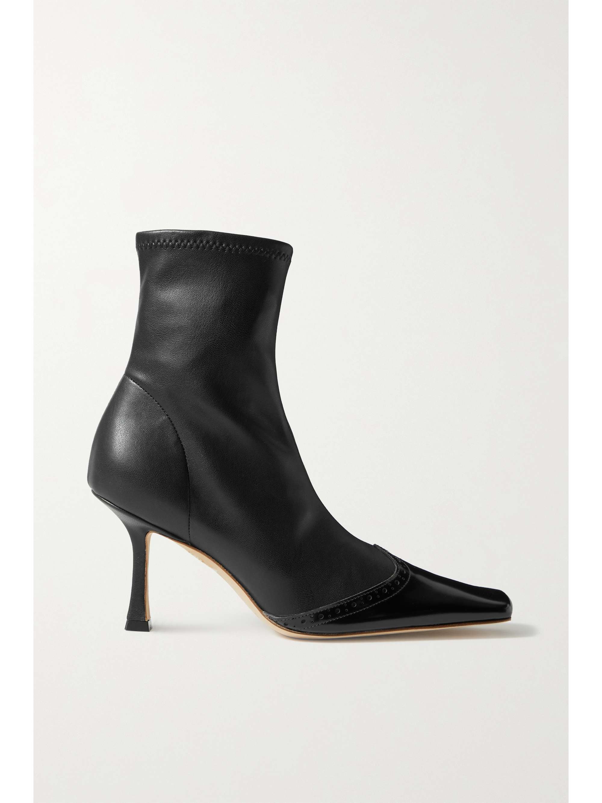 black leatherette ankle boot