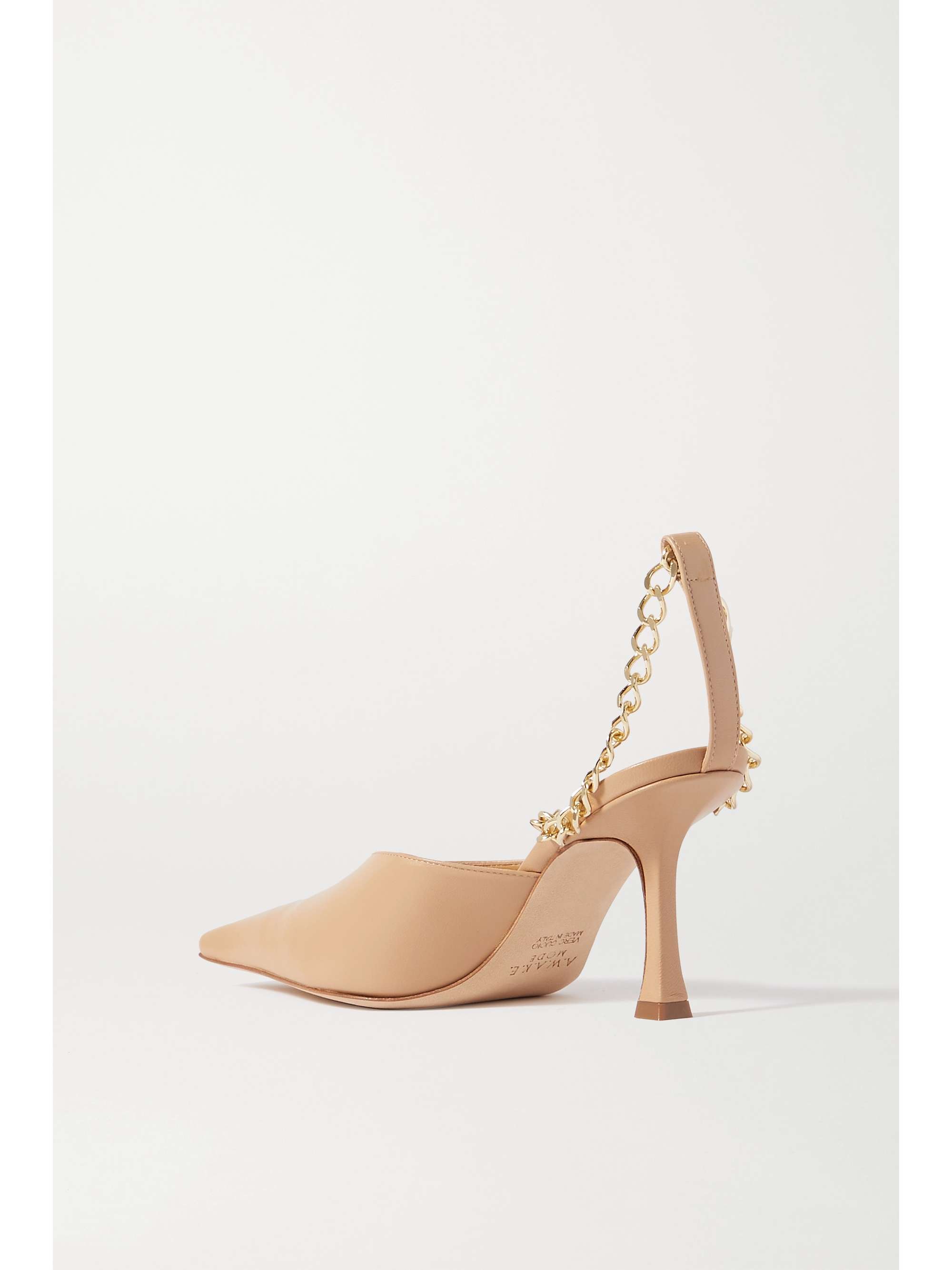 A.W.A.K.E. MODE Lucrezia chain-embellished leather pumps