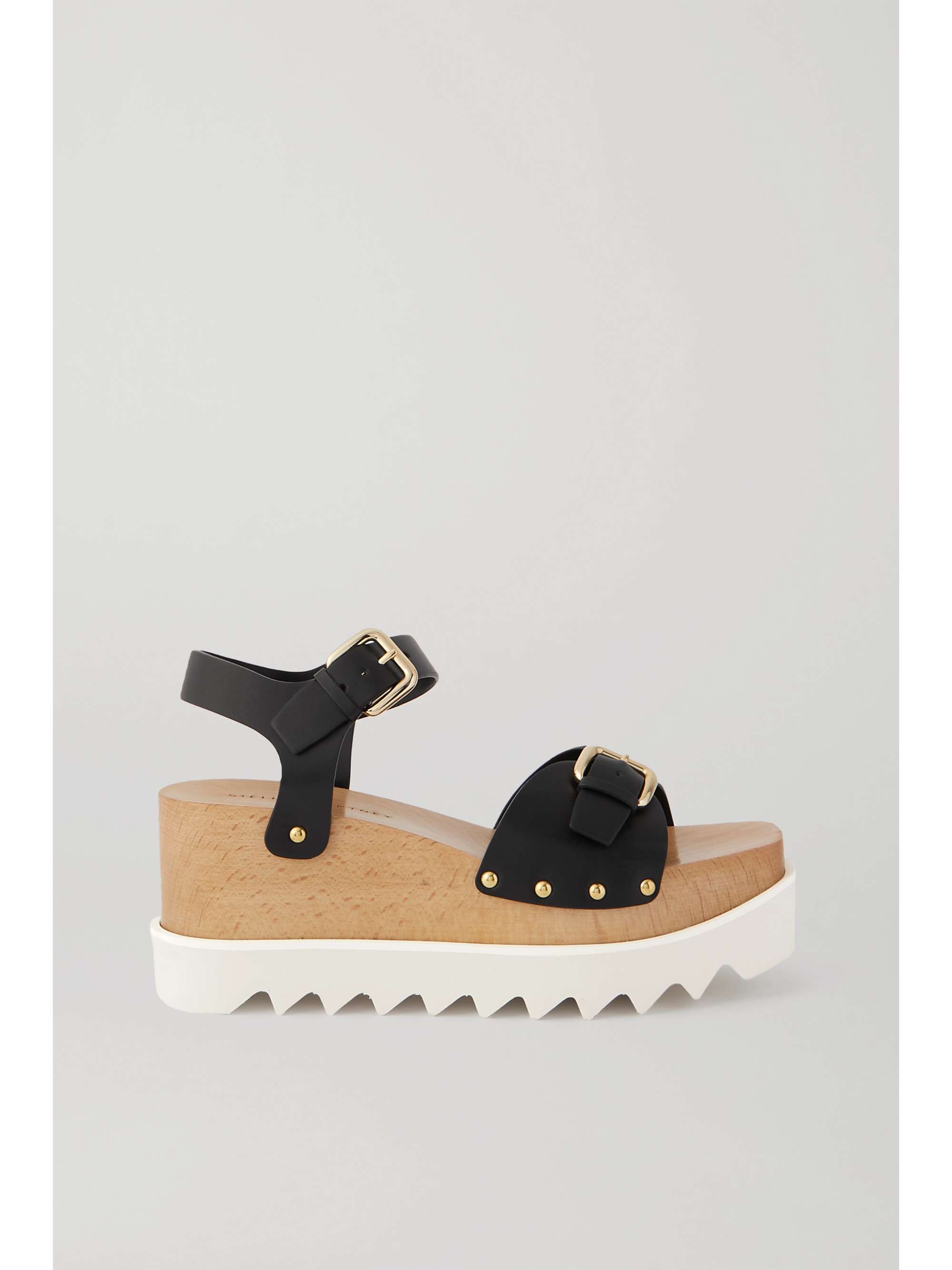 studded black platform sandals